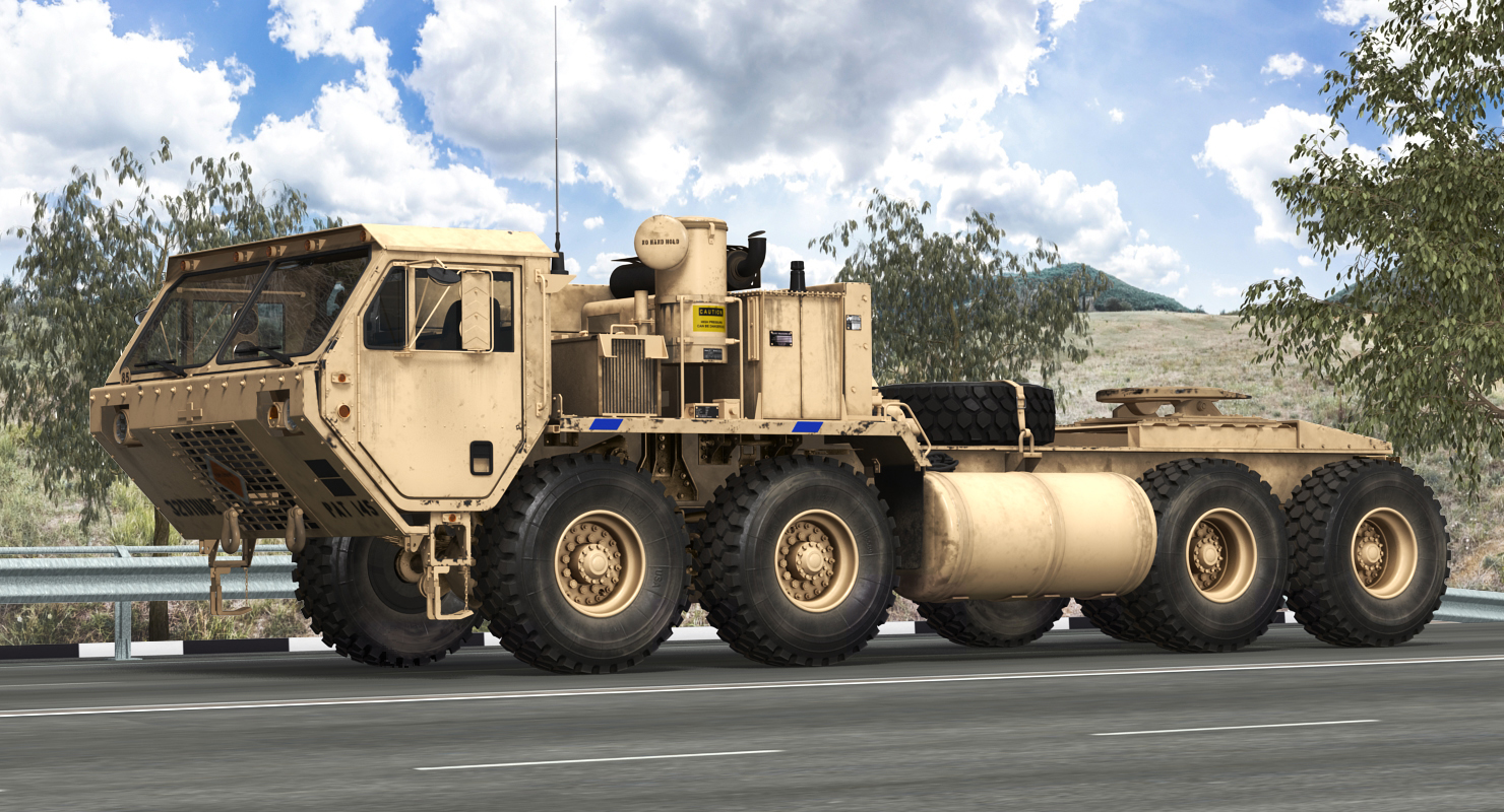 3D model Military Truck Oshkosh HEMTT M985 Sand Rigged