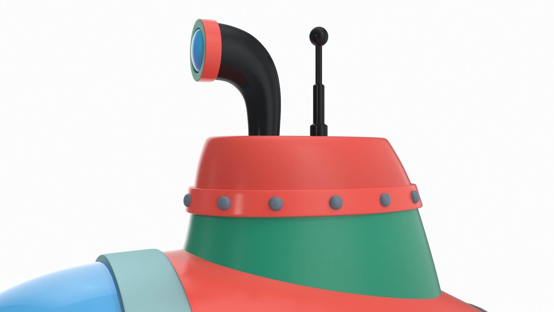 Cartoon Style Submarine Red 3D