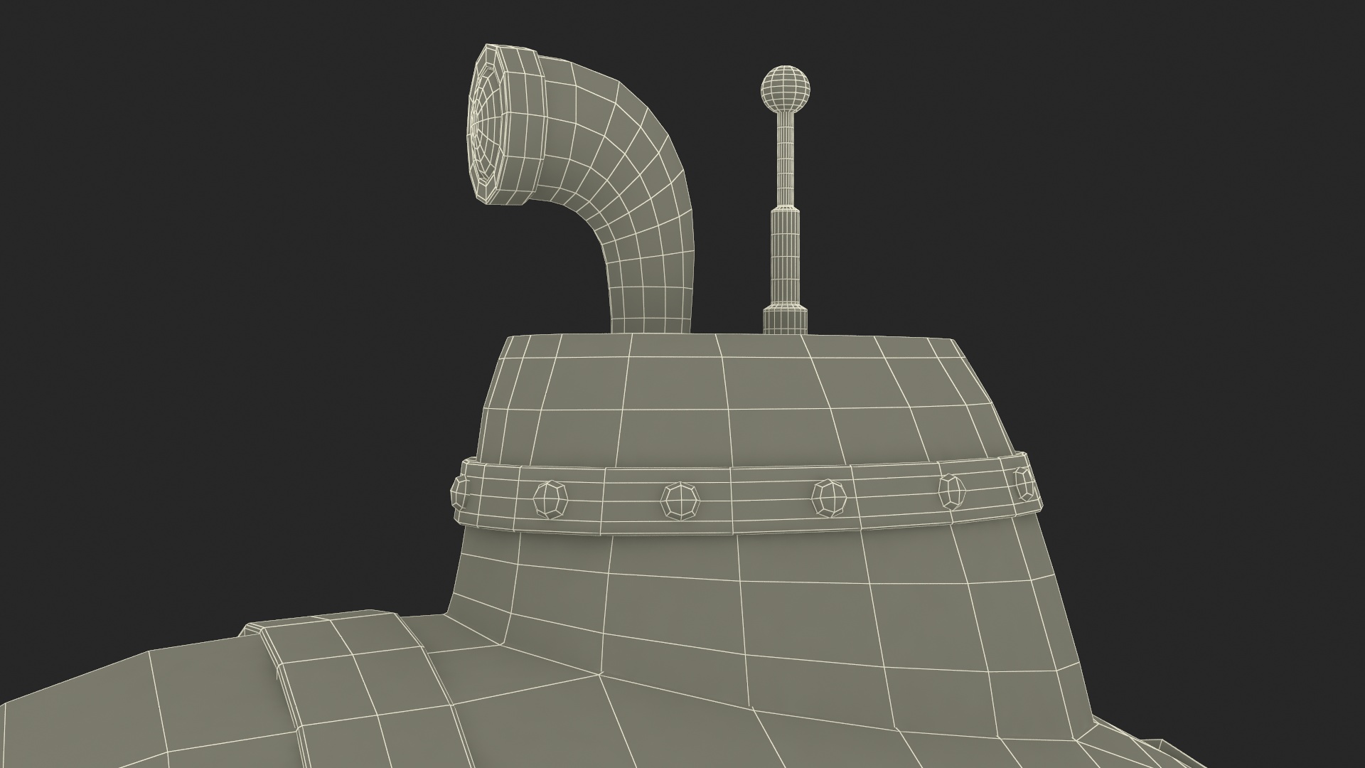 Cartoon Style Submarine Red 3D