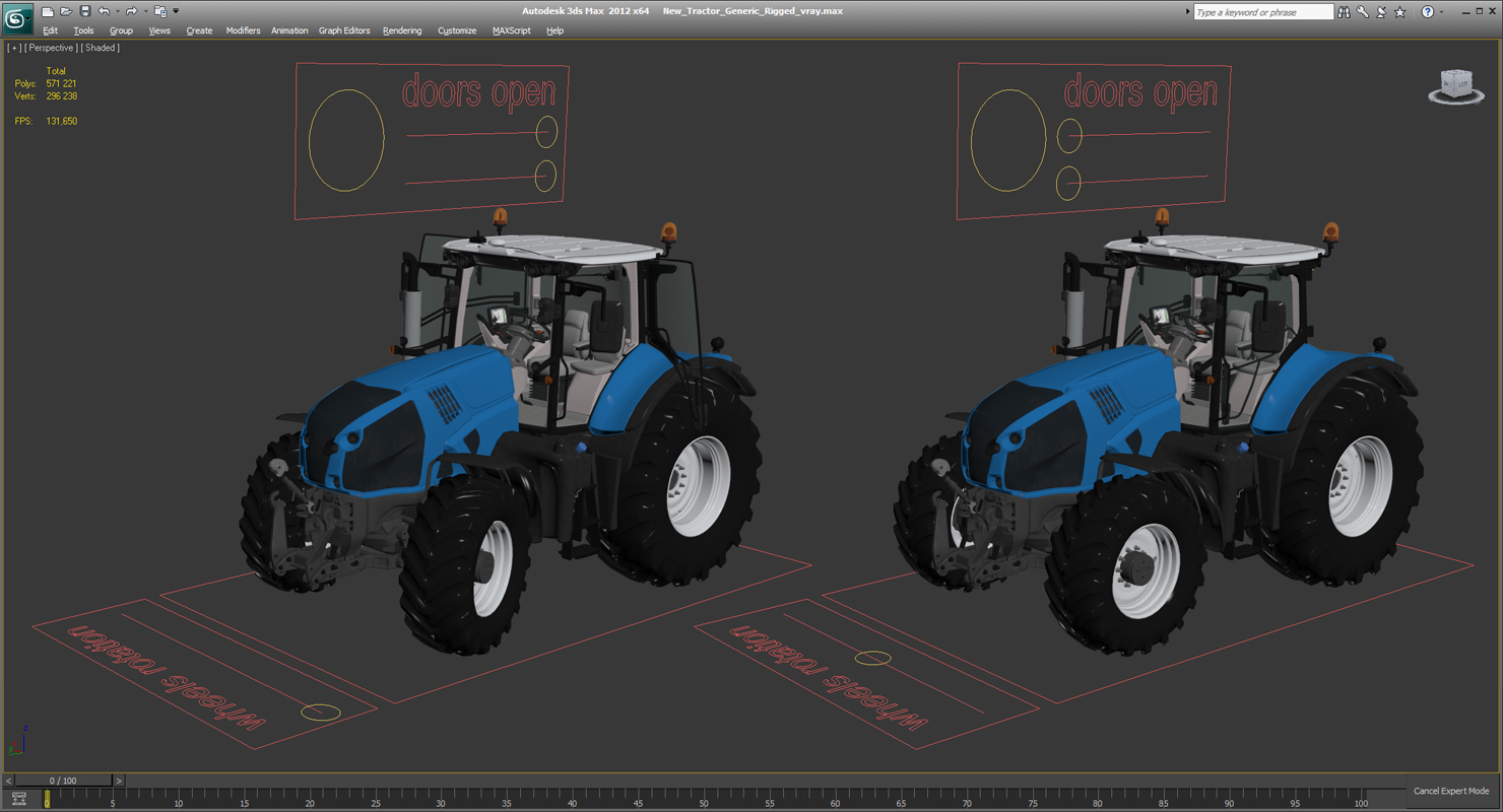 3D New Tractor Generic Rigged