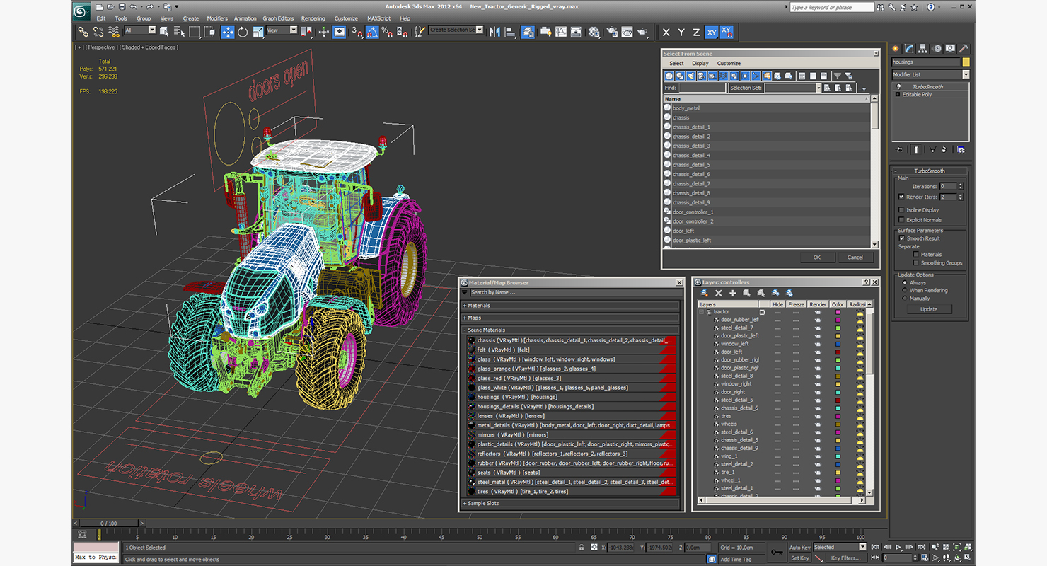3D New Tractor Generic Rigged