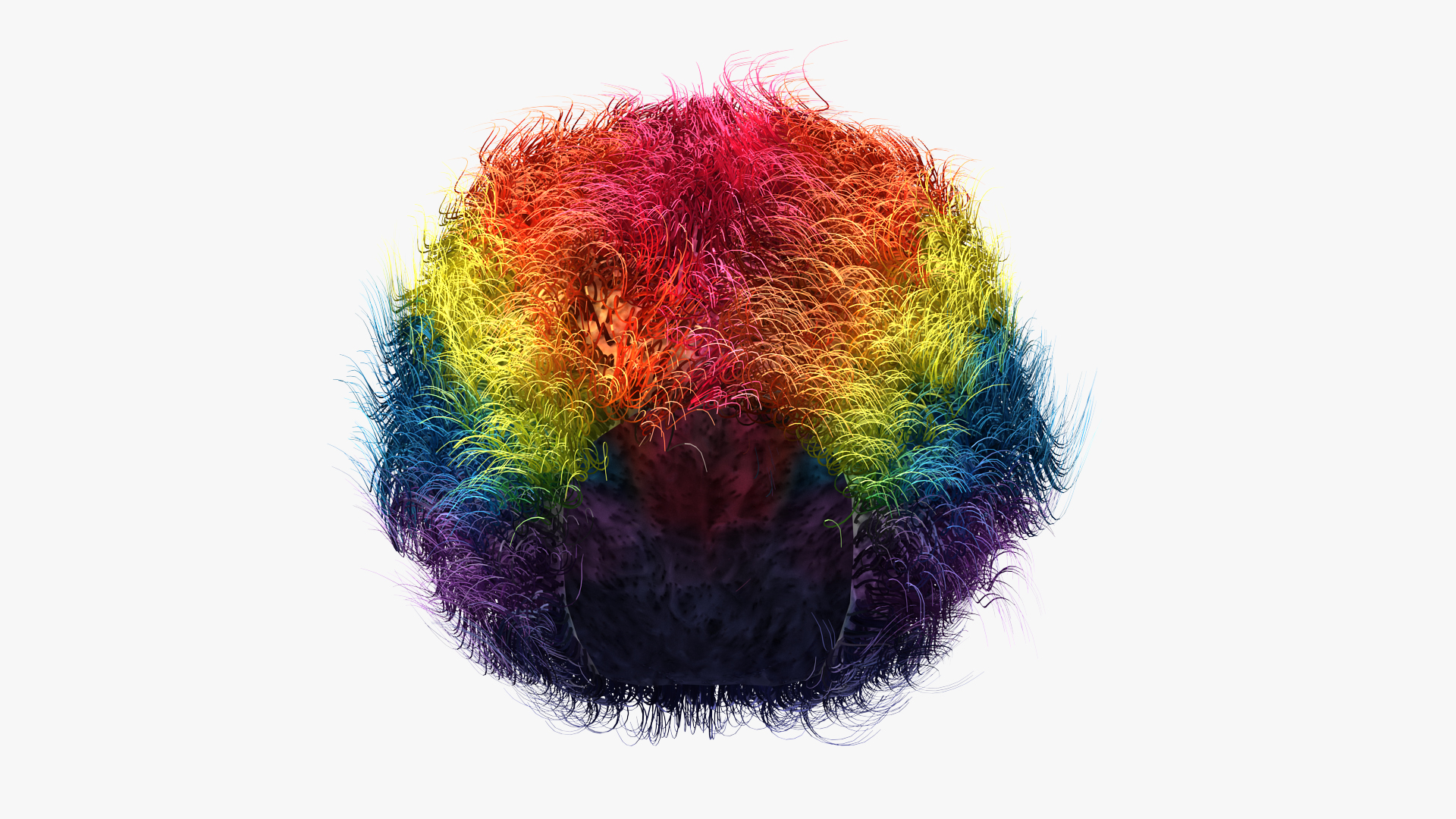 3D Clown Suit with Wig Fur model
