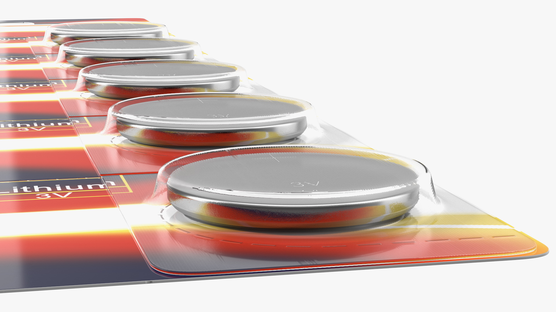 3D Lithium Button Battery 3V Blister X5