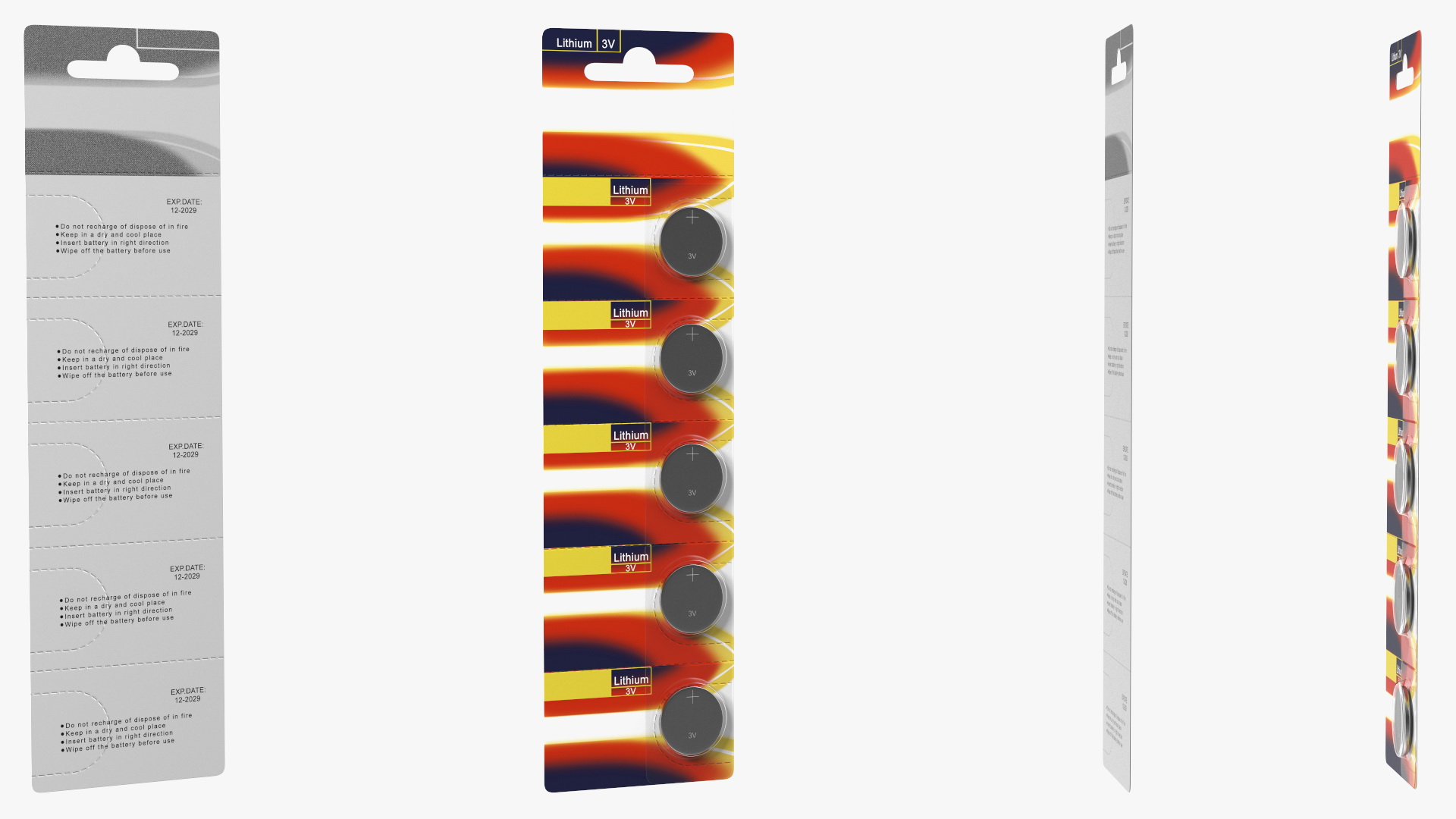 3D Lithium Button Battery 3V Blister X5