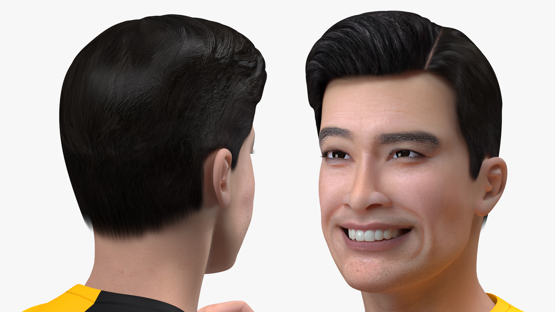 3D model Asian Man with Badminton Racket Standing Pose