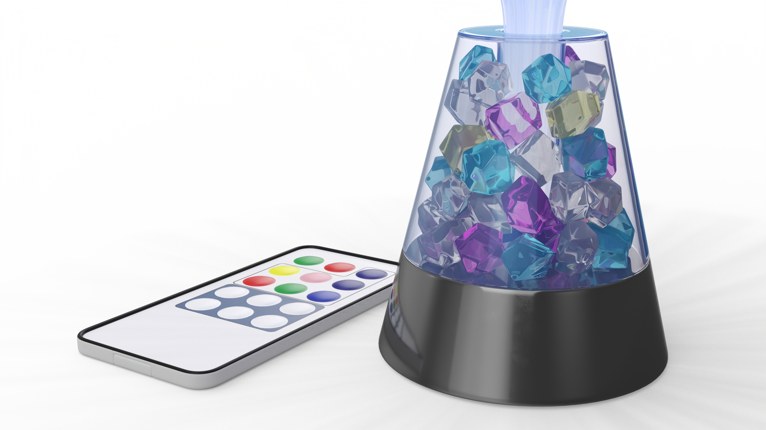Night Light LED with Remote Blue 3D