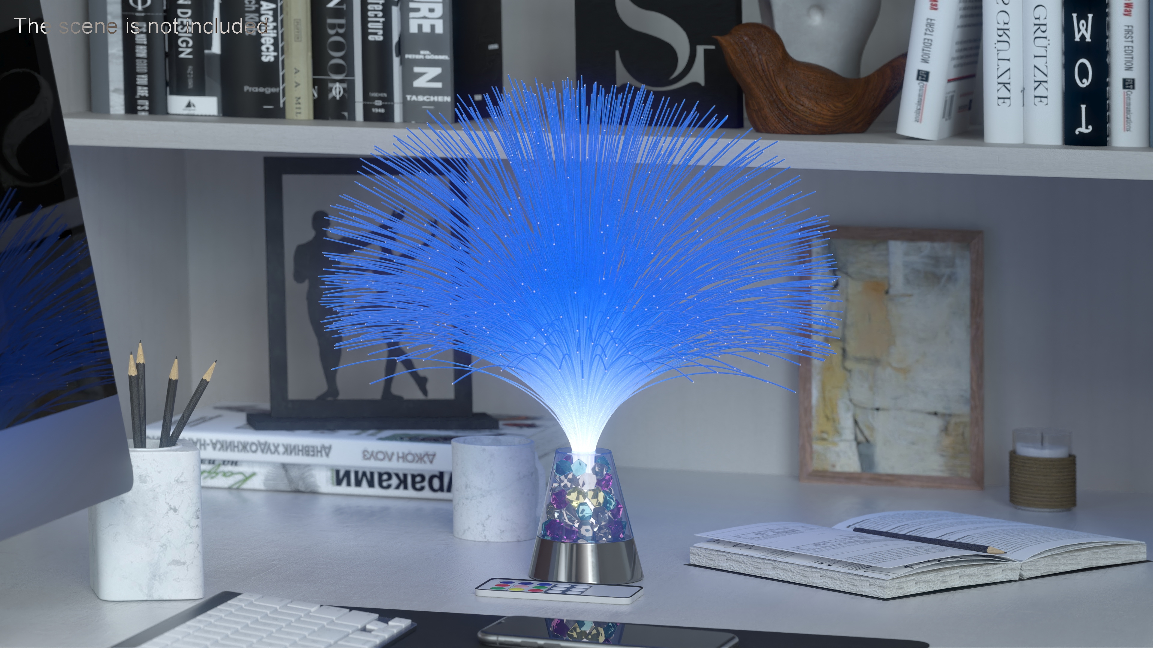 Night Light LED with Remote Blue 3D