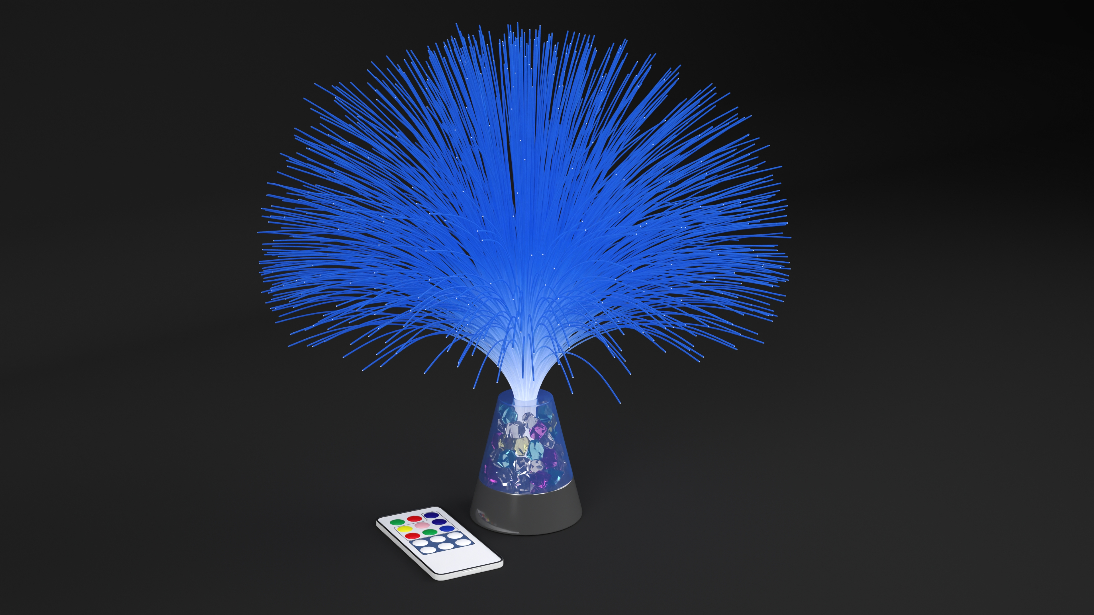 Night Light LED with Remote Blue 3D