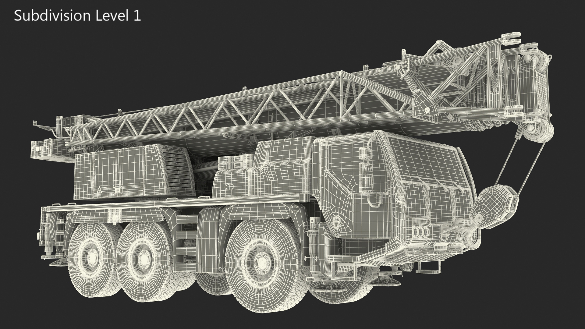 3D model Mobile Crane Construction Vehicle Rigged