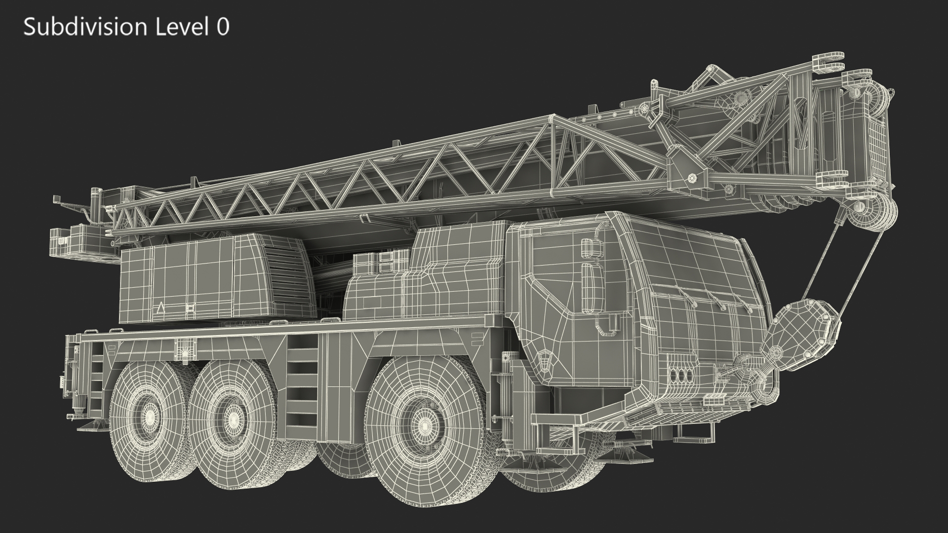 3D model Mobile Crane Construction Vehicle Rigged