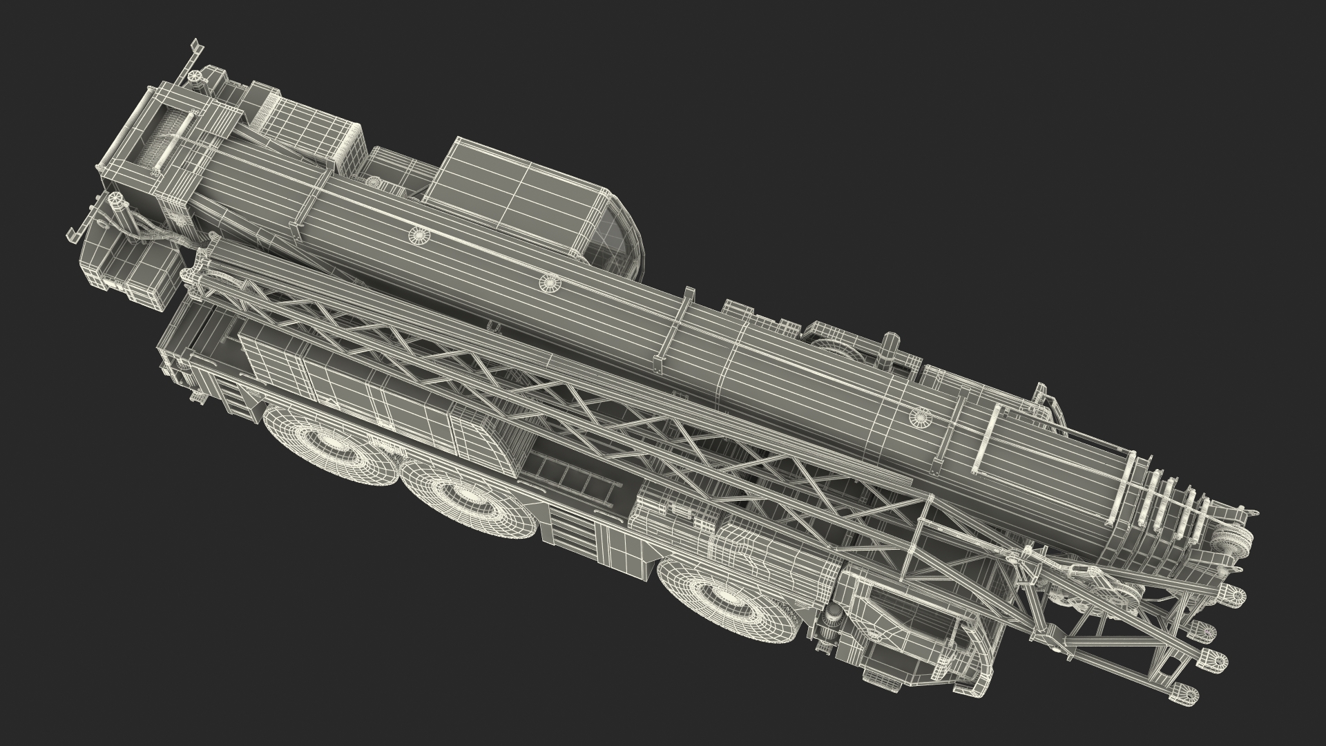 3D model Mobile Crane Construction Vehicle Rigged