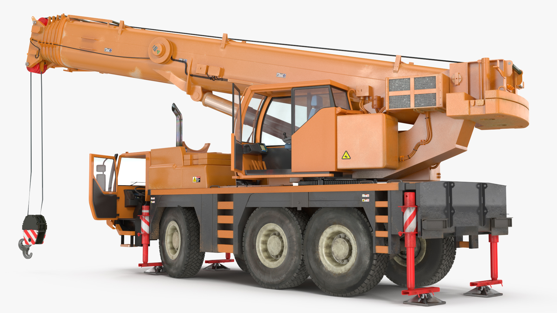 3D model Mobile Crane Construction Vehicle Rigged