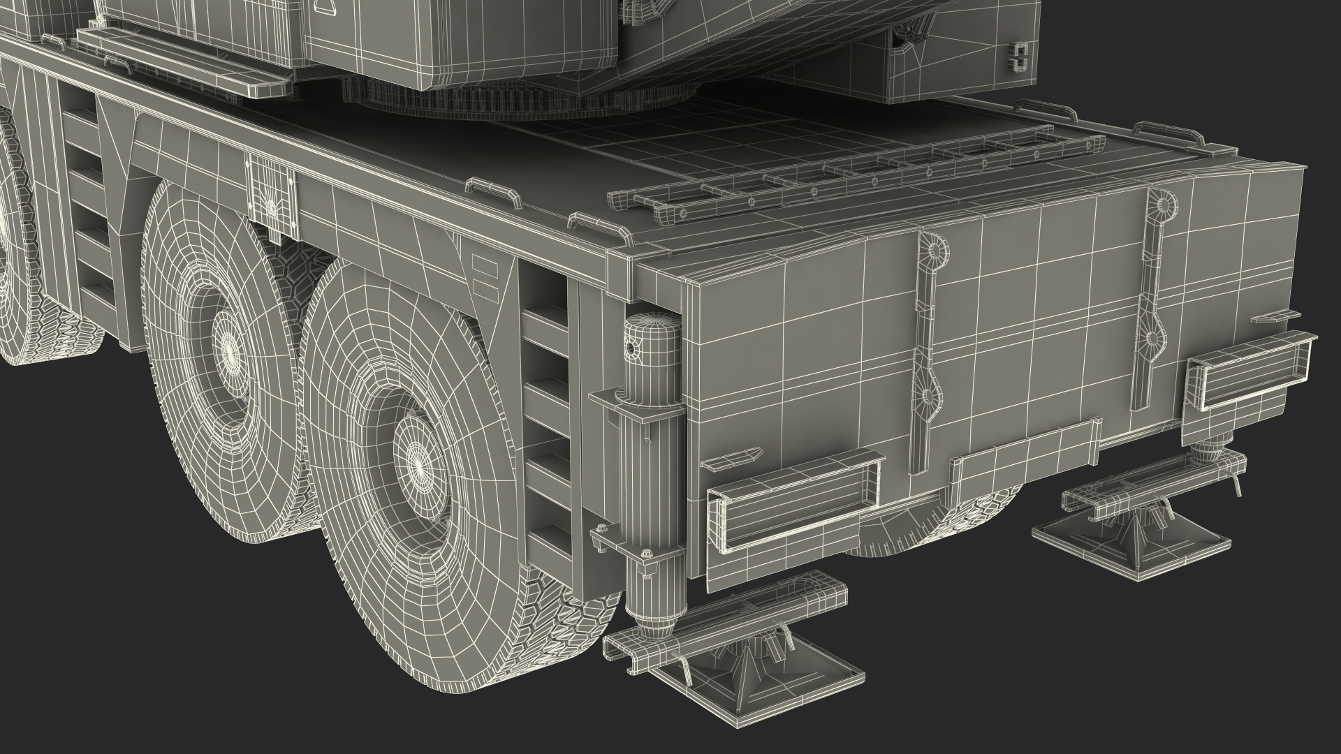 3D model Mobile Crane Construction Vehicle Rigged