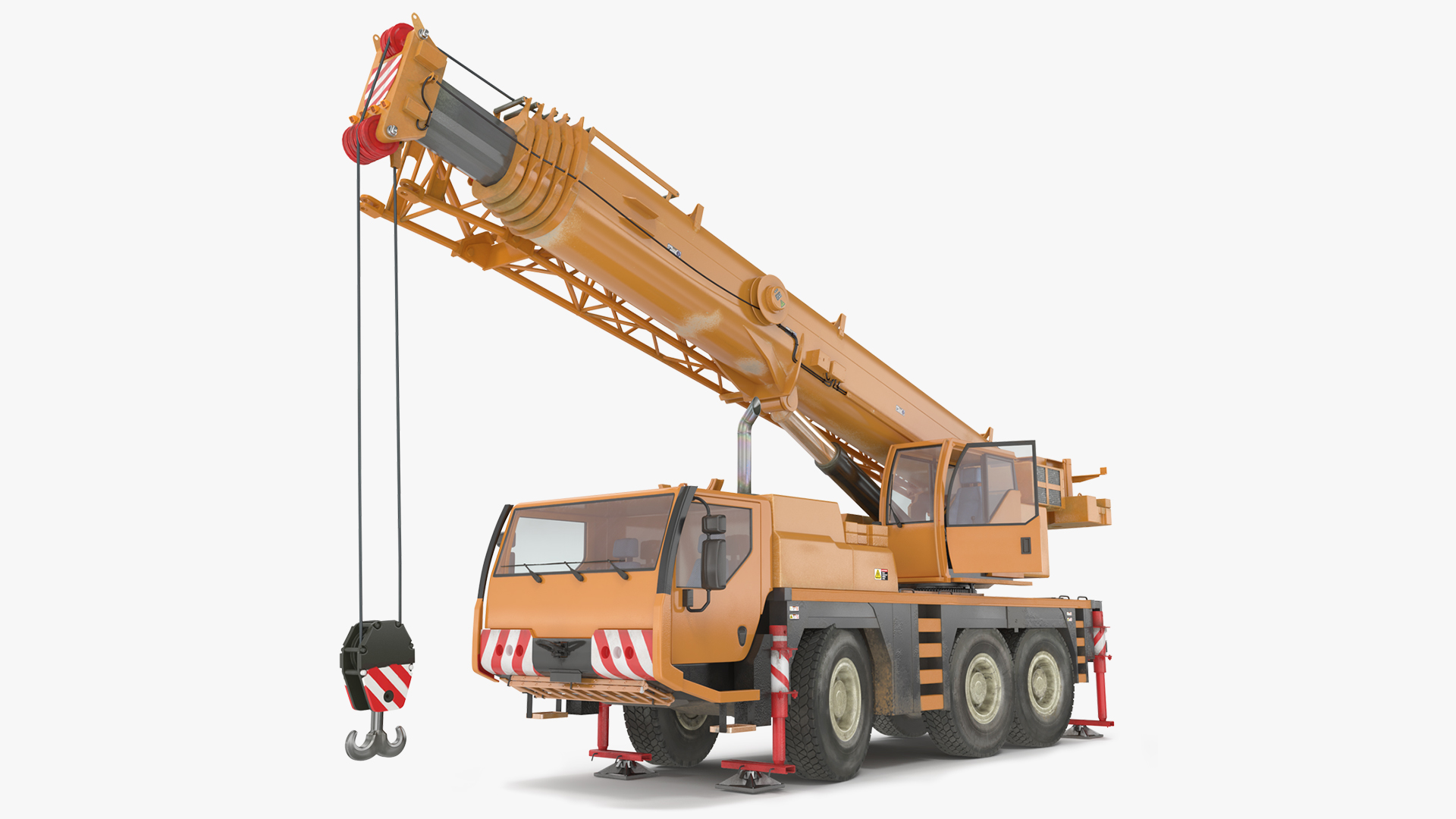 3D model Mobile Crane Construction Vehicle Rigged