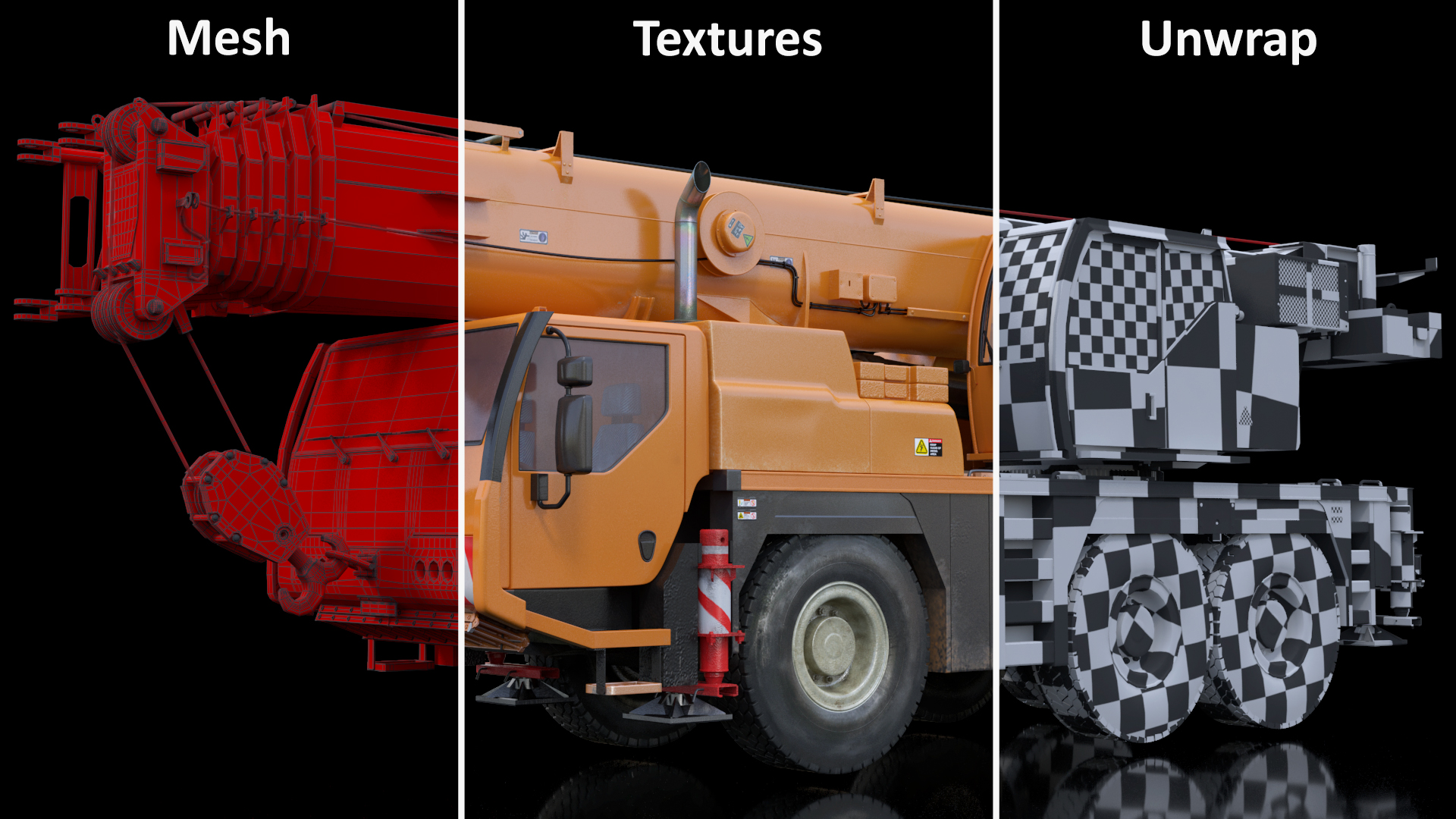 3D model Mobile Crane Construction Vehicle Rigged