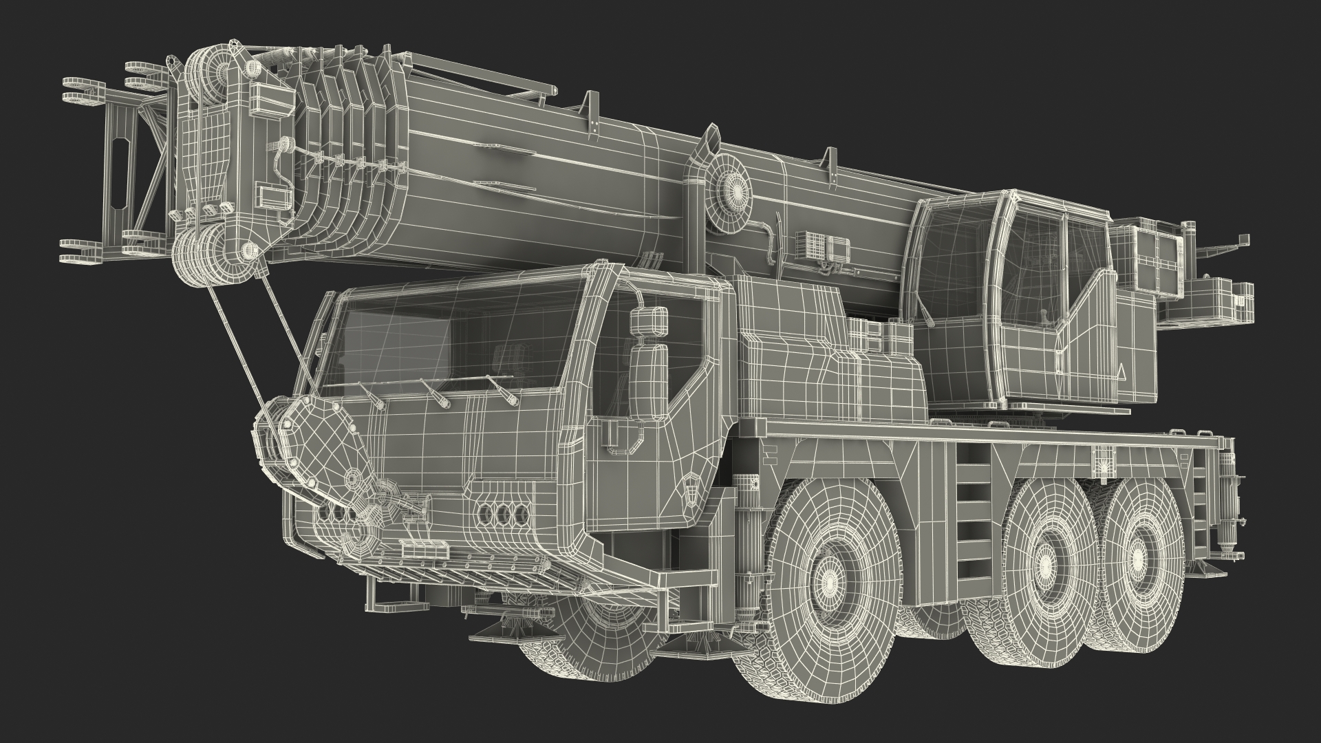 3D model Mobile Crane Construction Vehicle Rigged