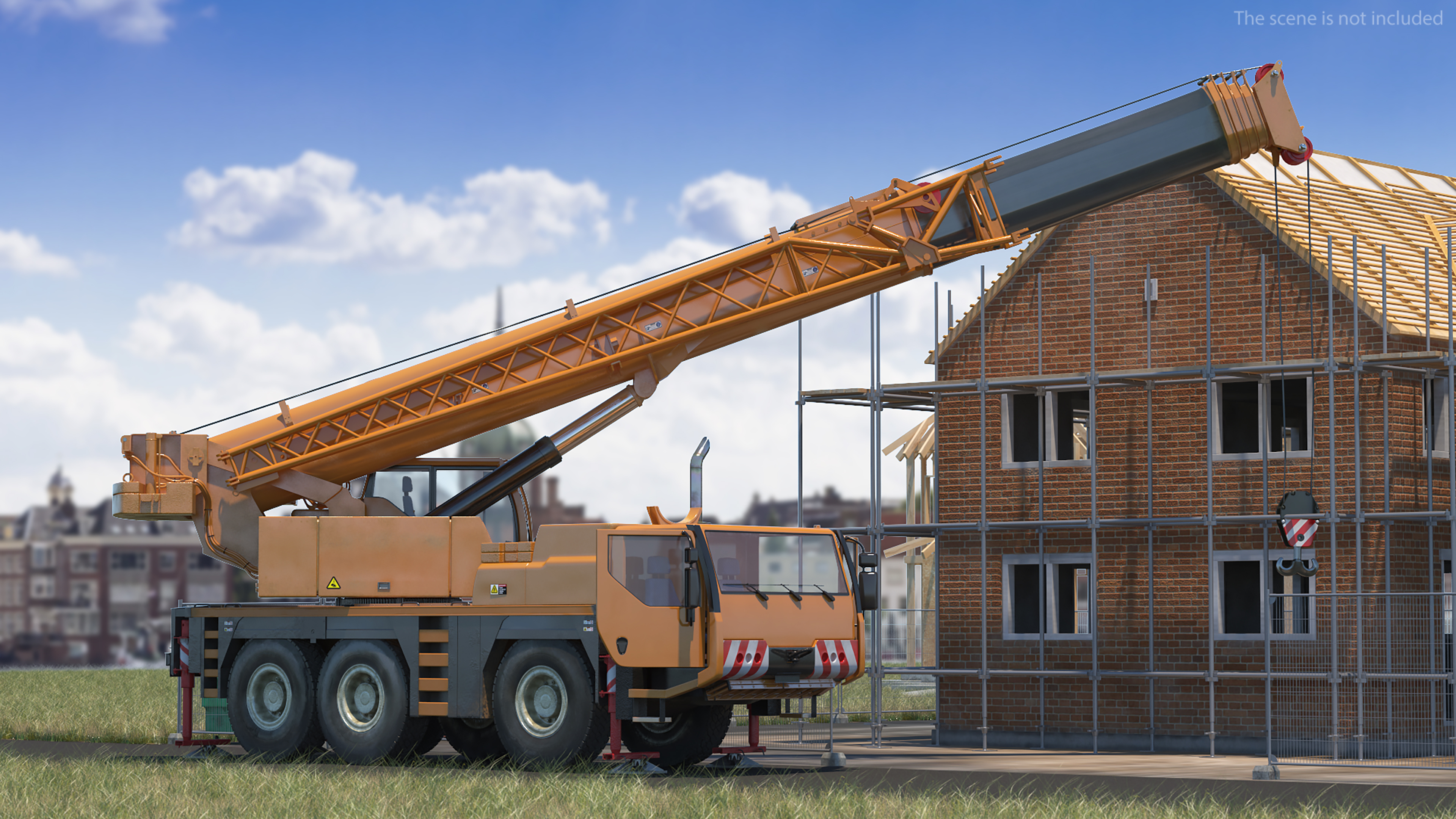 3D model Mobile Crane Construction Vehicle Rigged