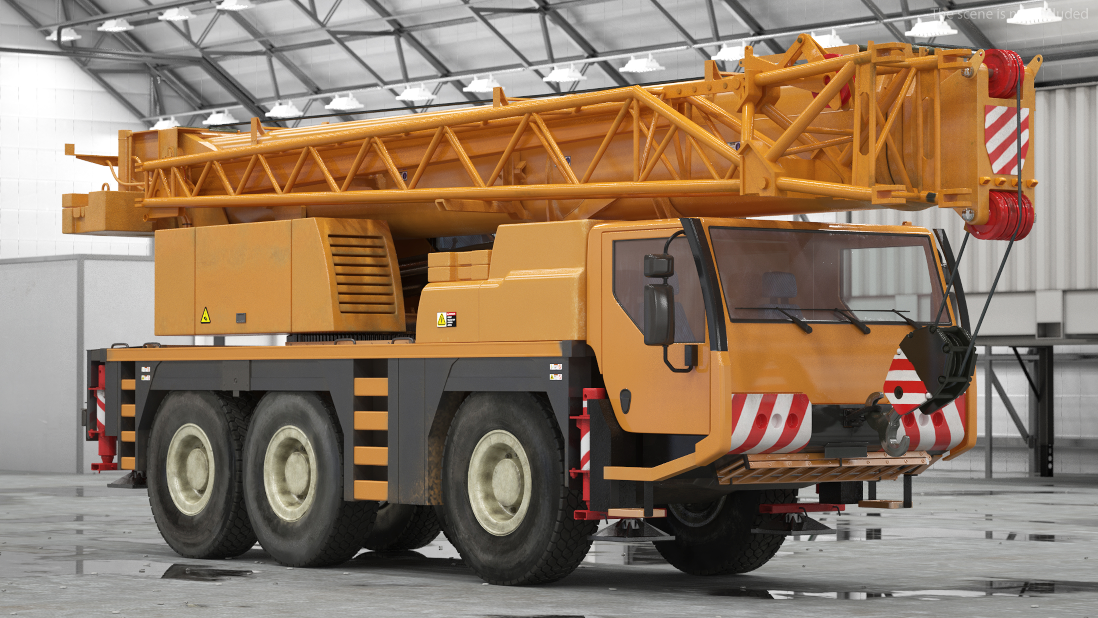 3D model Mobile Crane Construction Vehicle Rigged