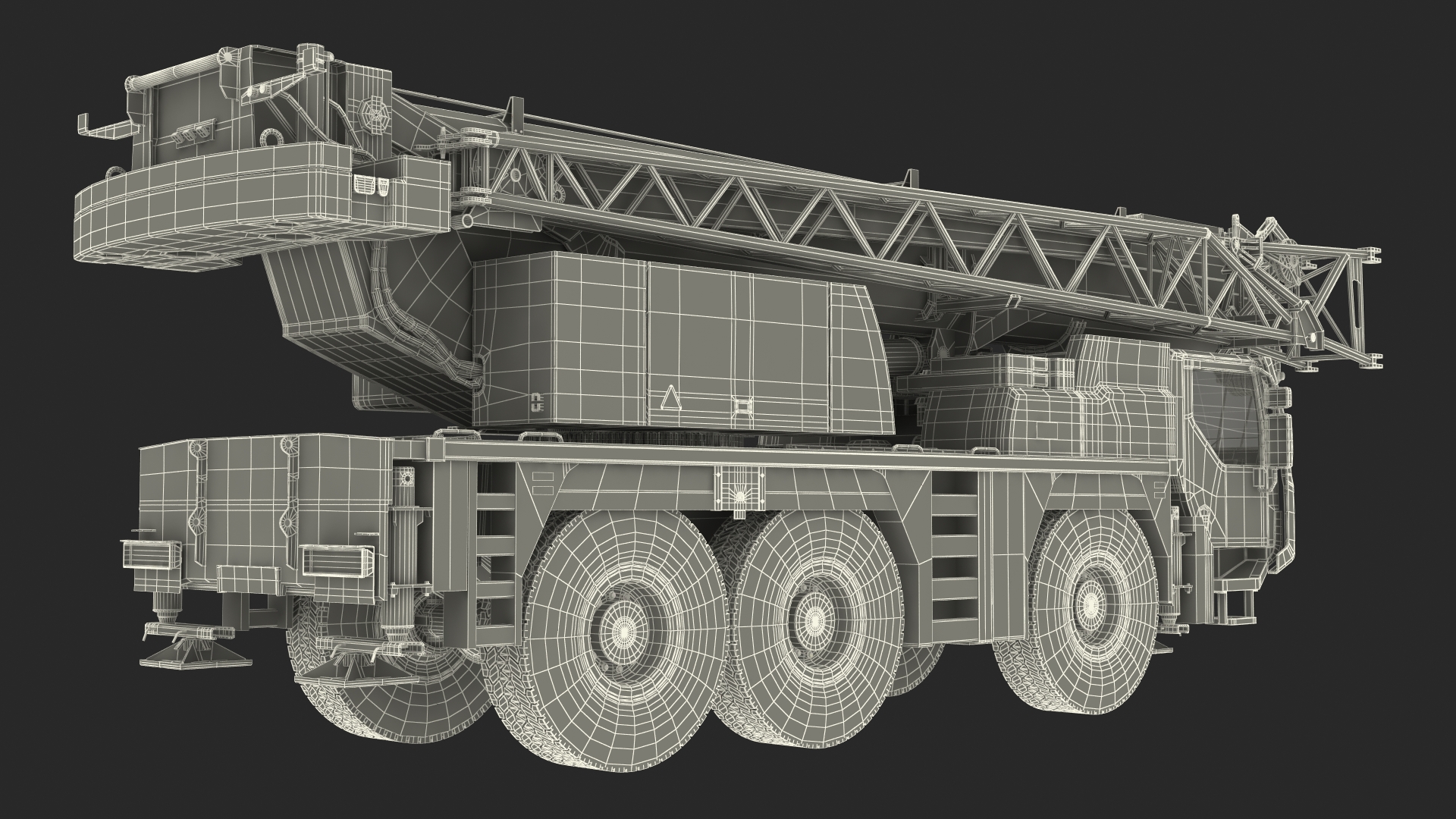 3D model Mobile Crane Construction Vehicle Rigged