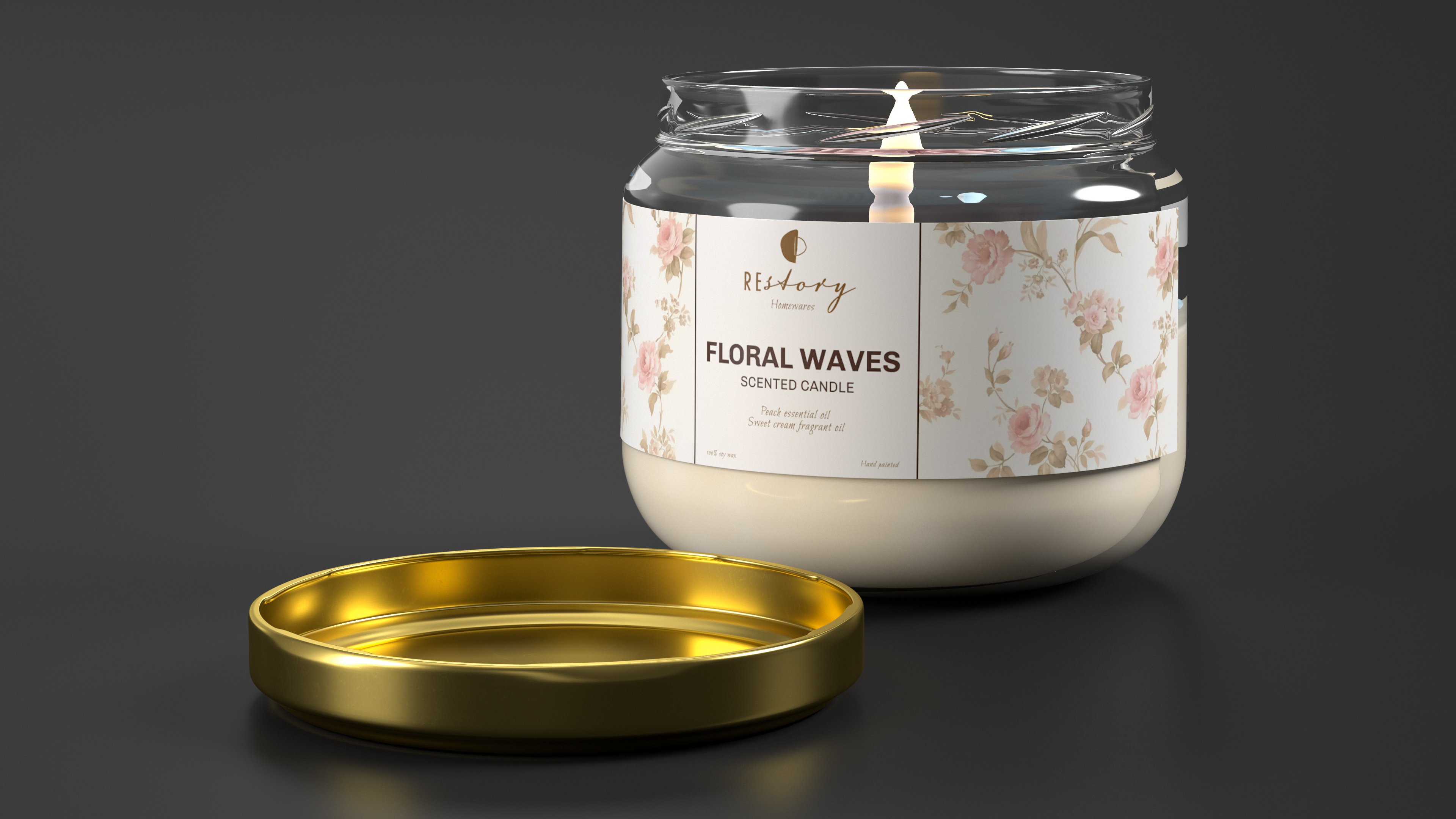 3D model Jar Candle ReStory Fire Burns with Cover