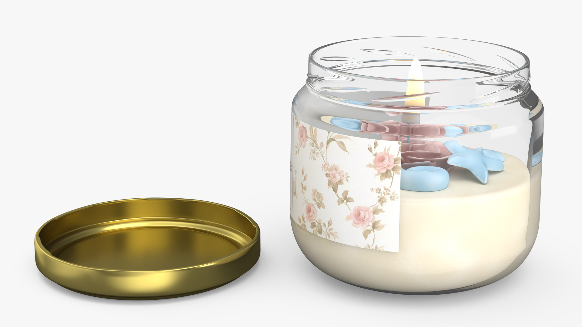 3D model Jar Candle ReStory Fire Burns with Cover