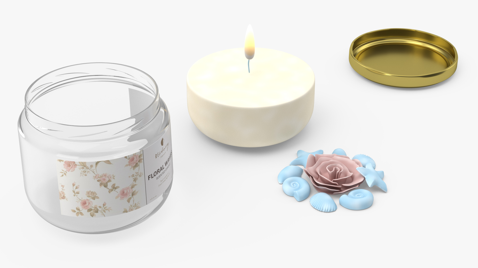 3D model Jar Candle ReStory Fire Burns with Cover