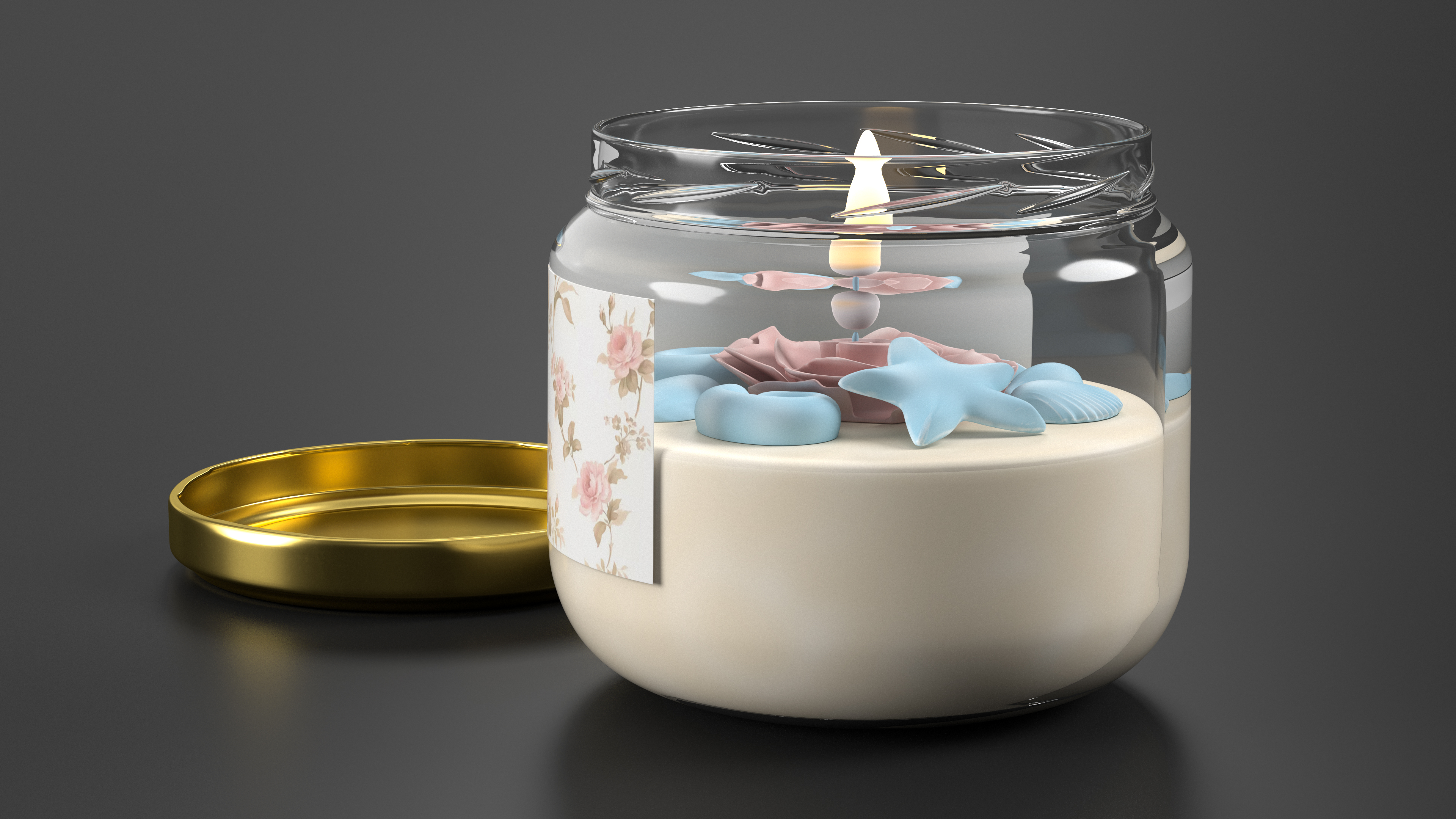3D model Jar Candle ReStory Fire Burns with Cover