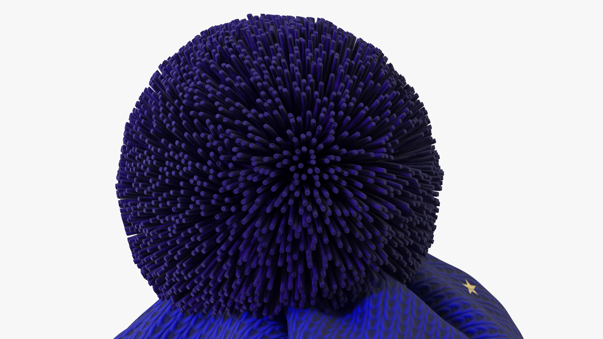 Winter Hat With Pompom Blue 3D