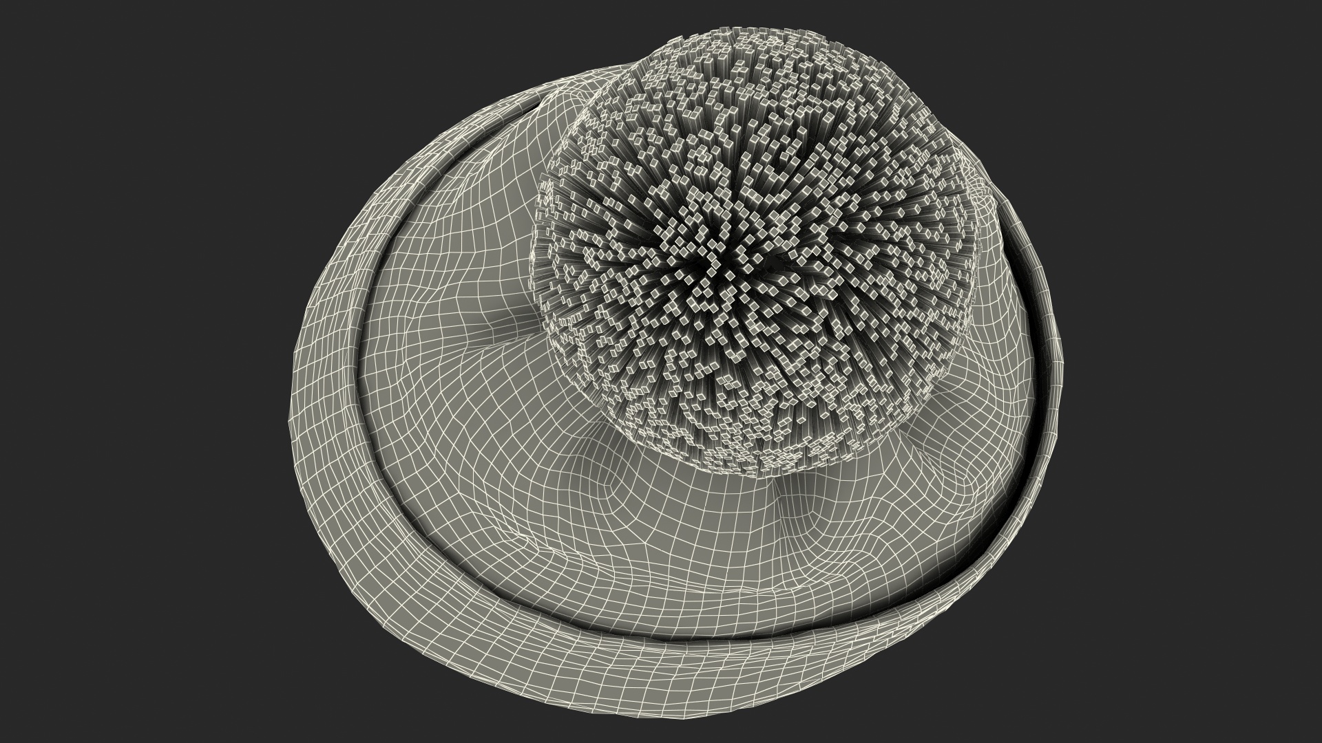 Winter Hat With Pompom Blue 3D