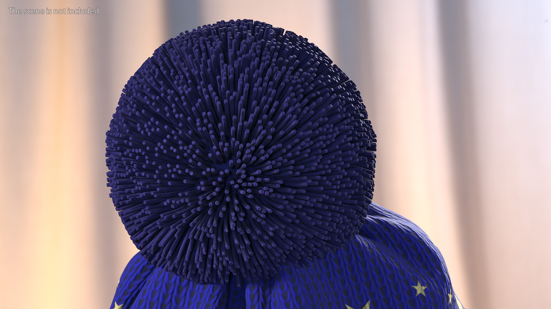 Winter Hat With Pompom Blue 3D