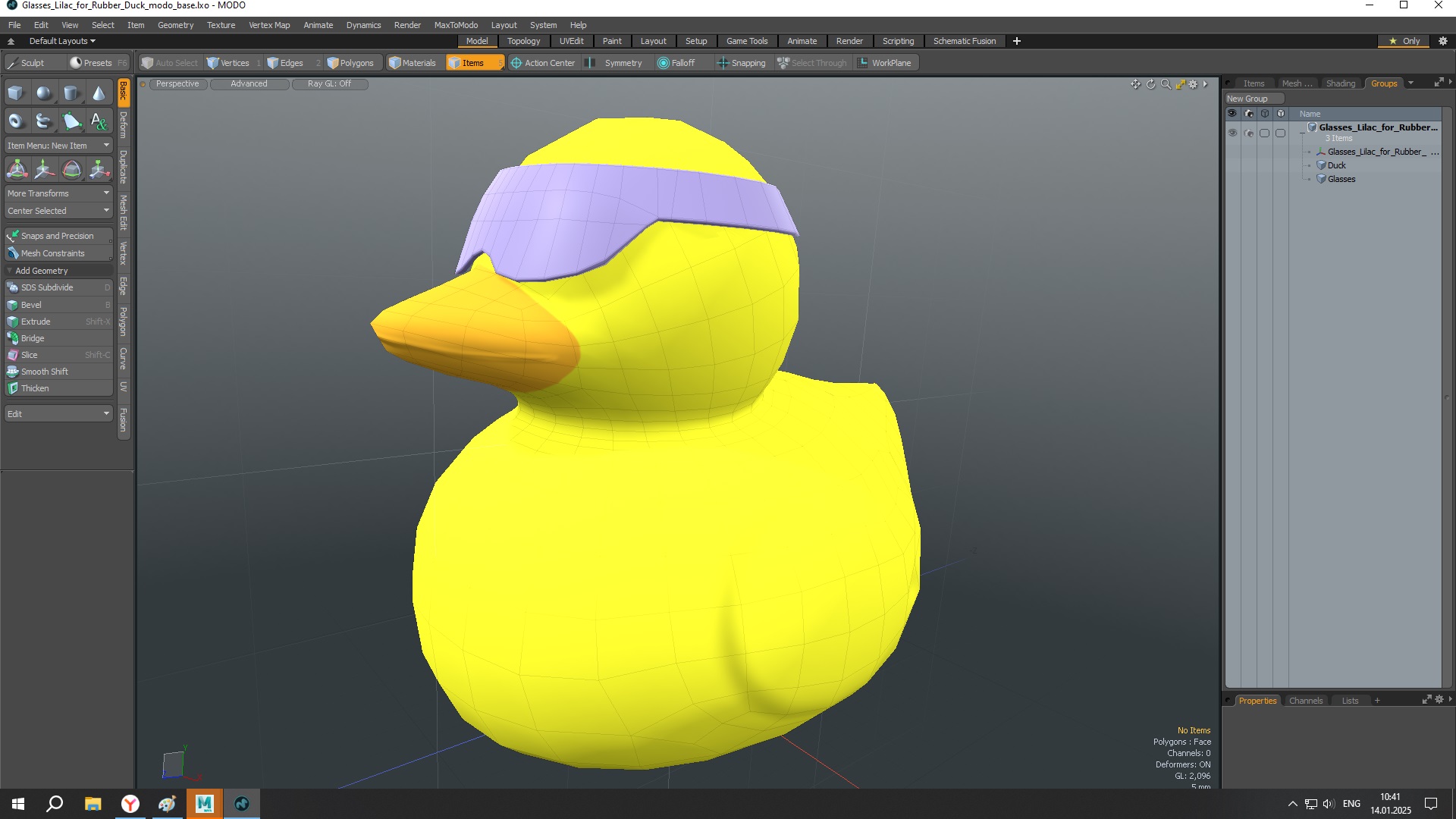 Glasses Lilac for Rubber Duck 3D model