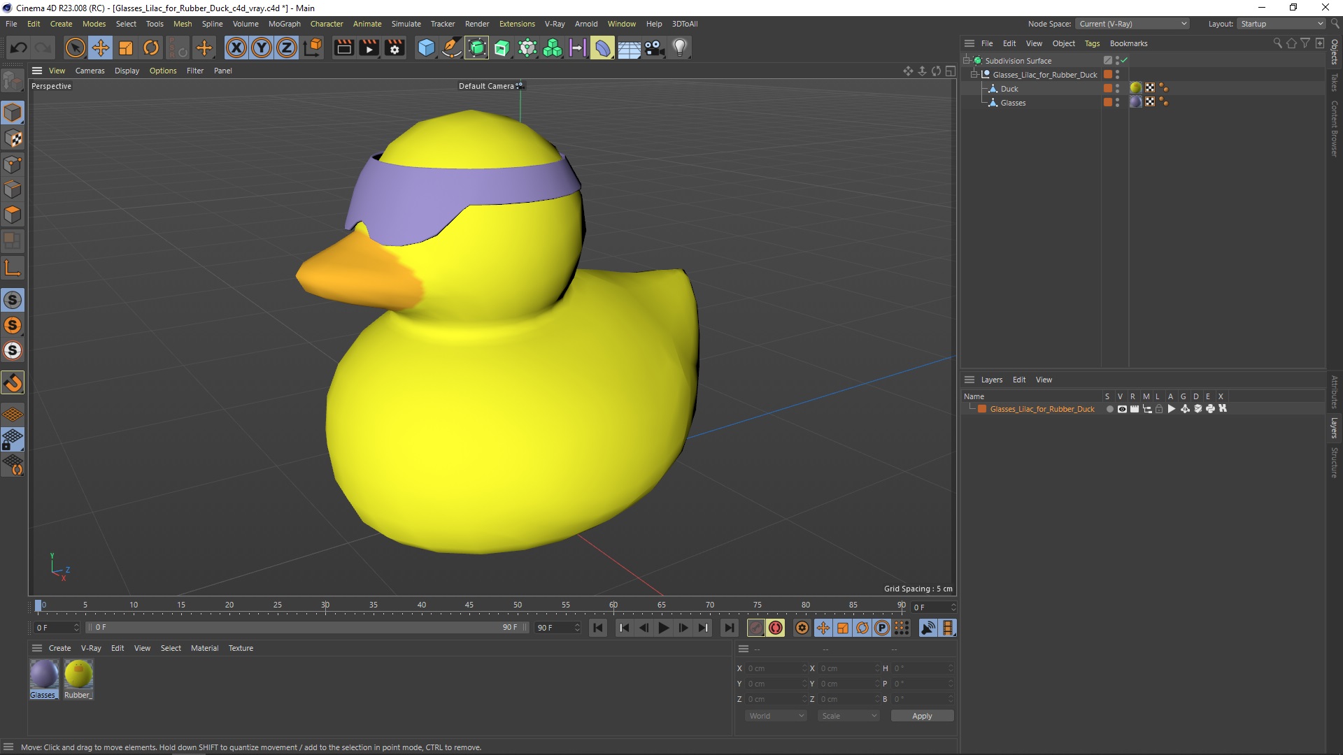 Glasses Lilac for Rubber Duck 3D model