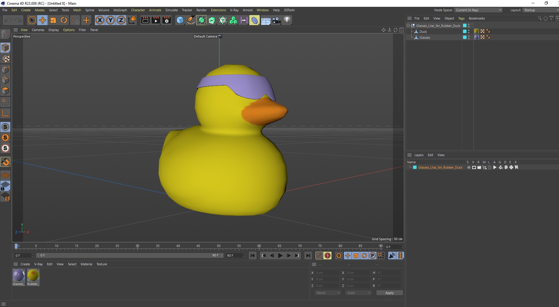 Glasses Lilac for Rubber Duck 3D model