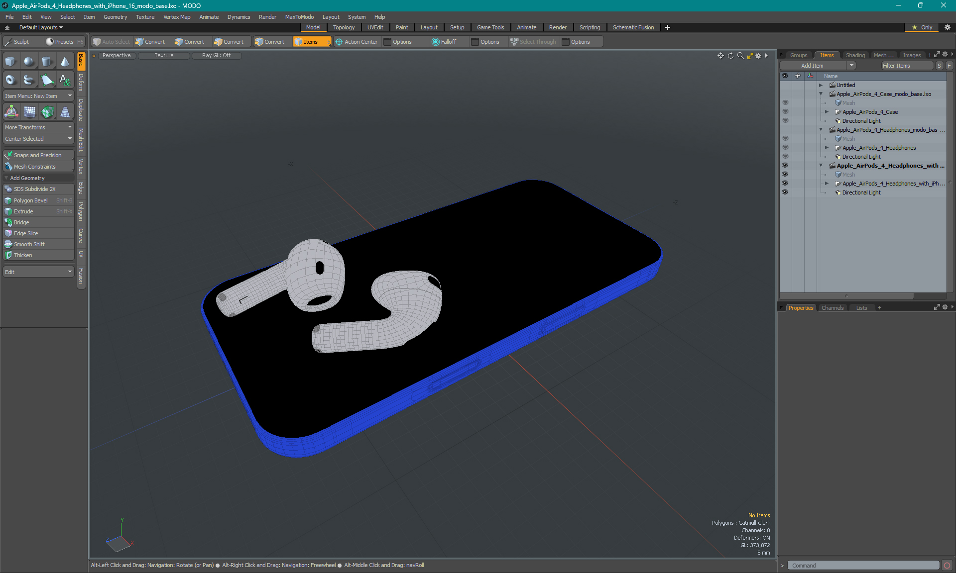 3D Apple AirPods 4 Headphones with iPhone 16