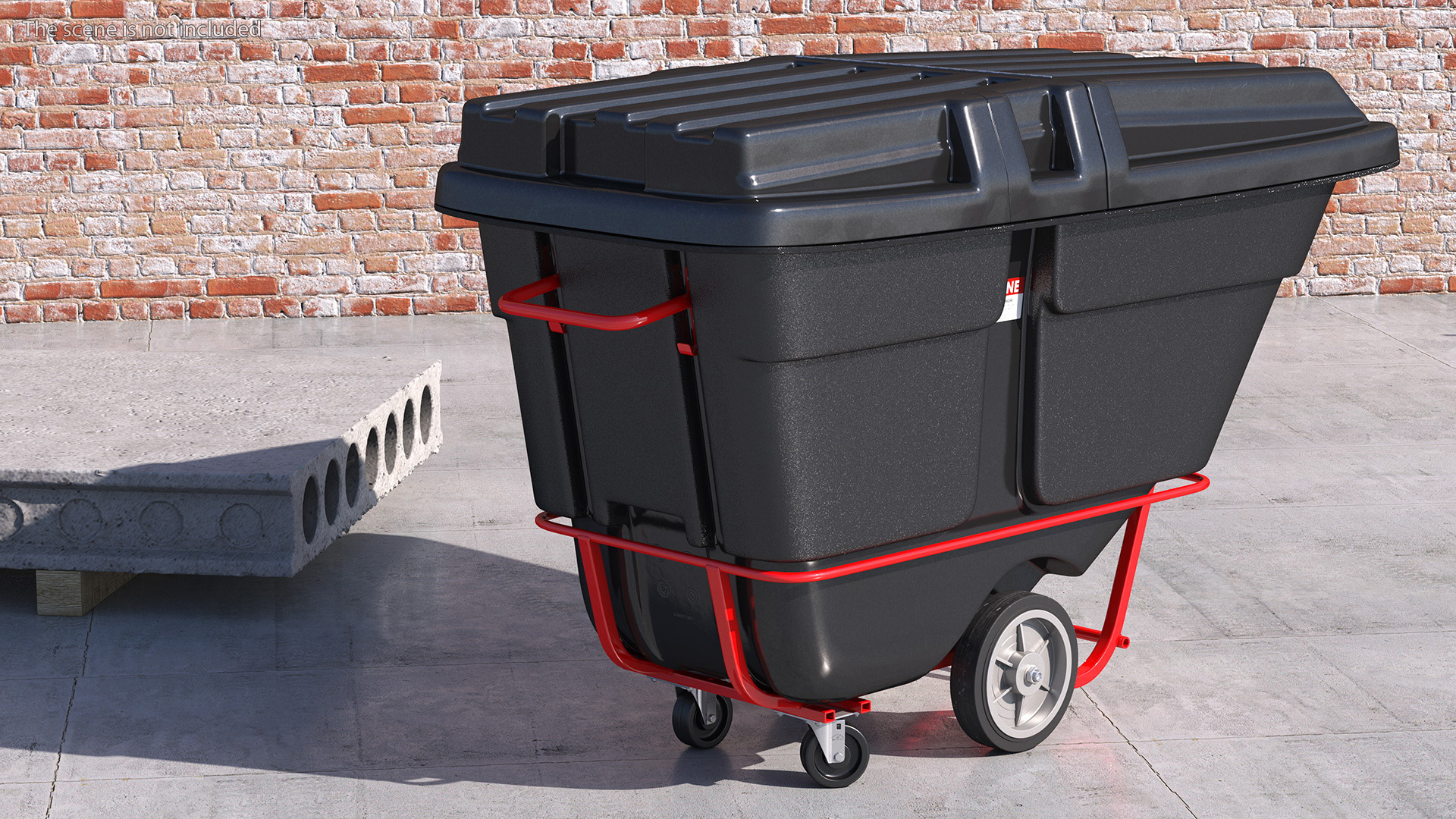 3D Industrial Uline Tilt Truck Black model