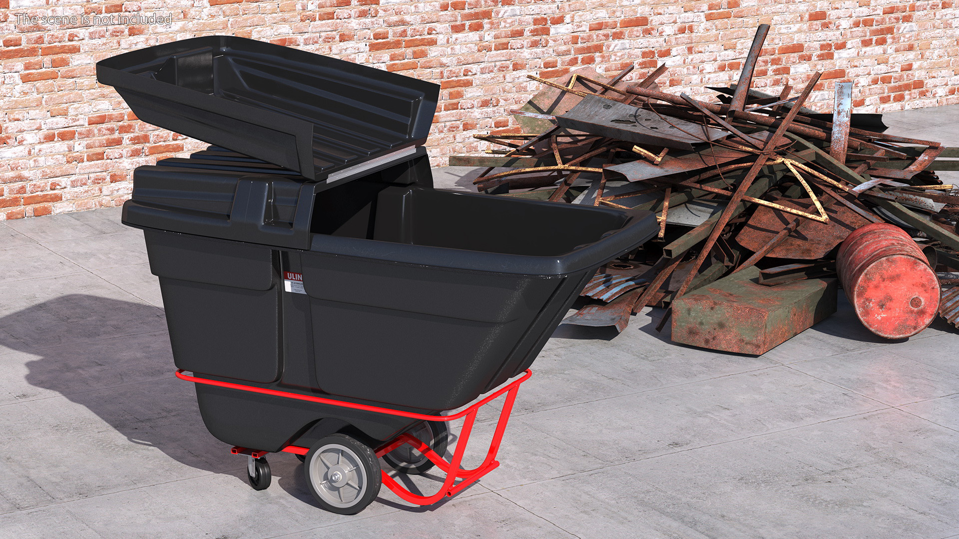 3D Industrial Uline Tilt Truck Black model