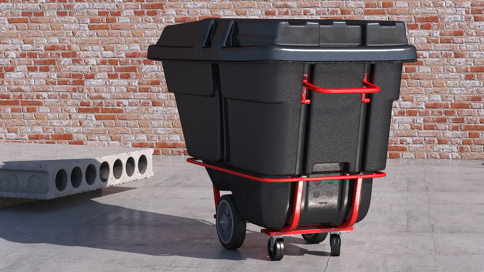 3D Industrial Uline Tilt Truck Black model