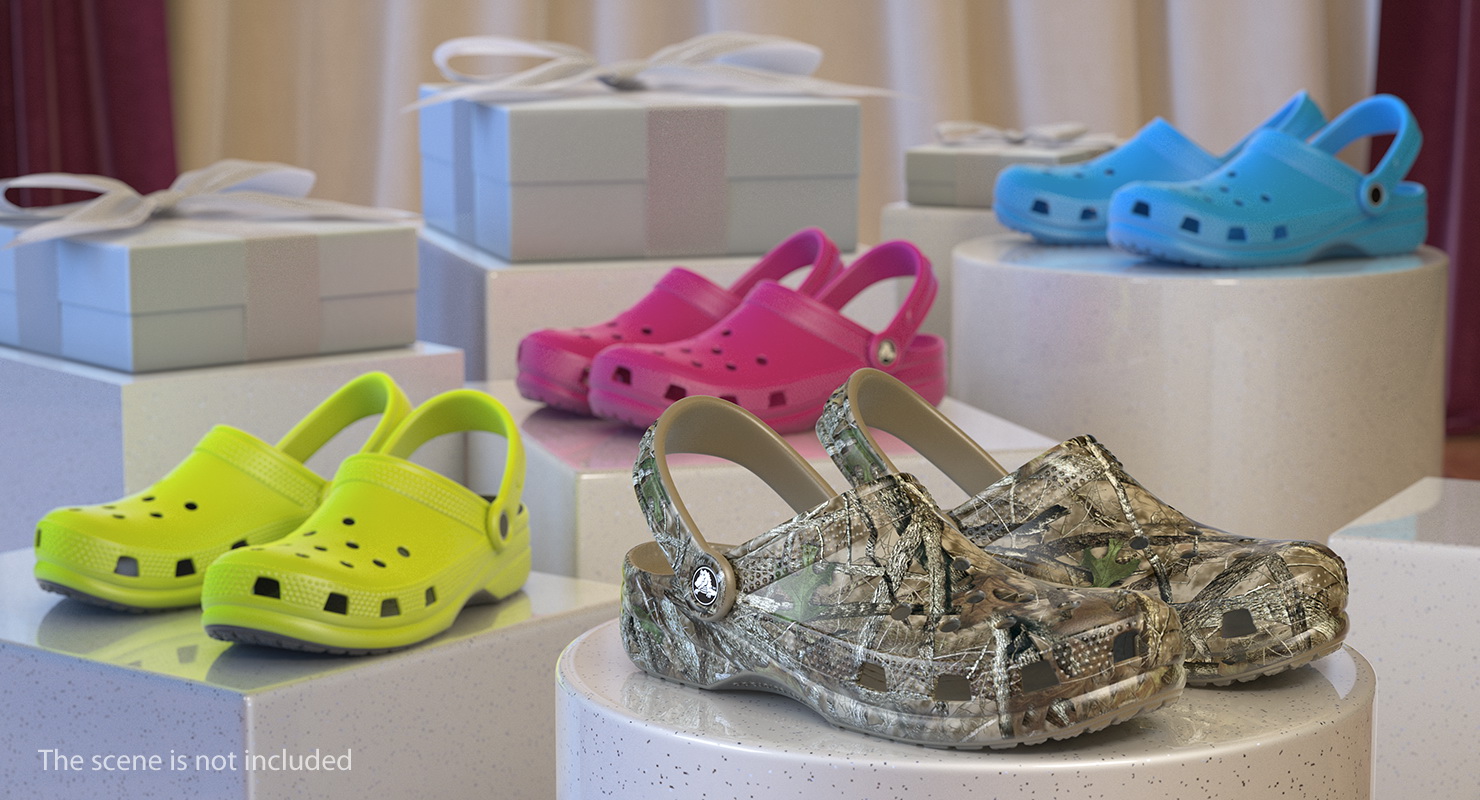 3D Crocs Youth Classic Realtree Camo Clog model