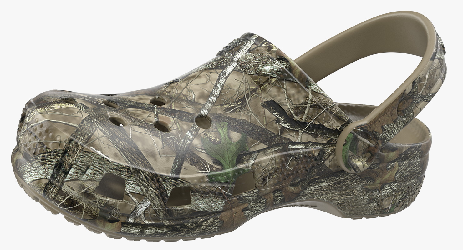 3D Crocs Youth Classic Realtree Camo Clog model