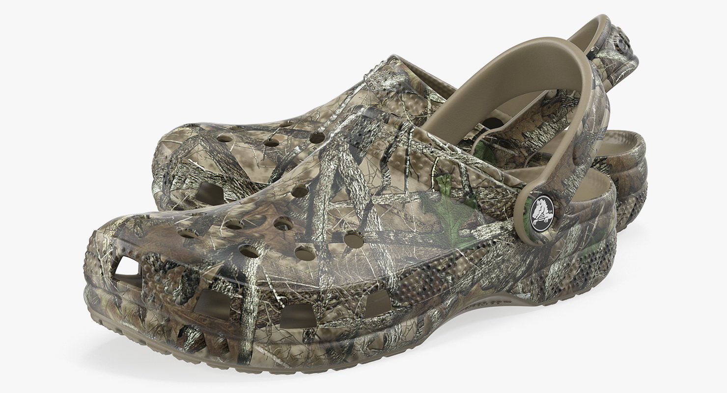 3D Crocs Youth Classic Realtree Camo Clog model