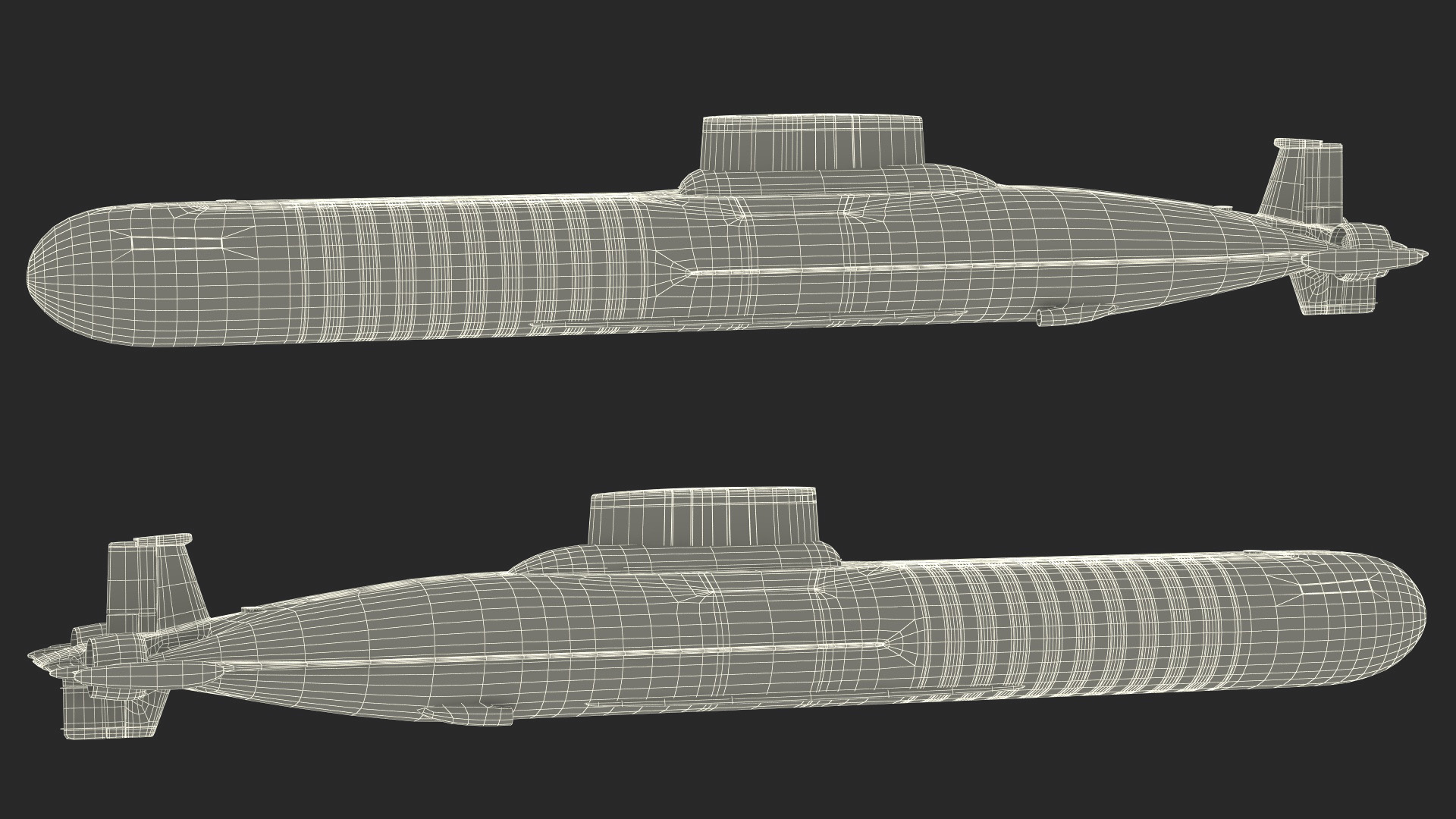 Akula Project 941 Typhoon Class Ballistic Missile Submarine 3D model