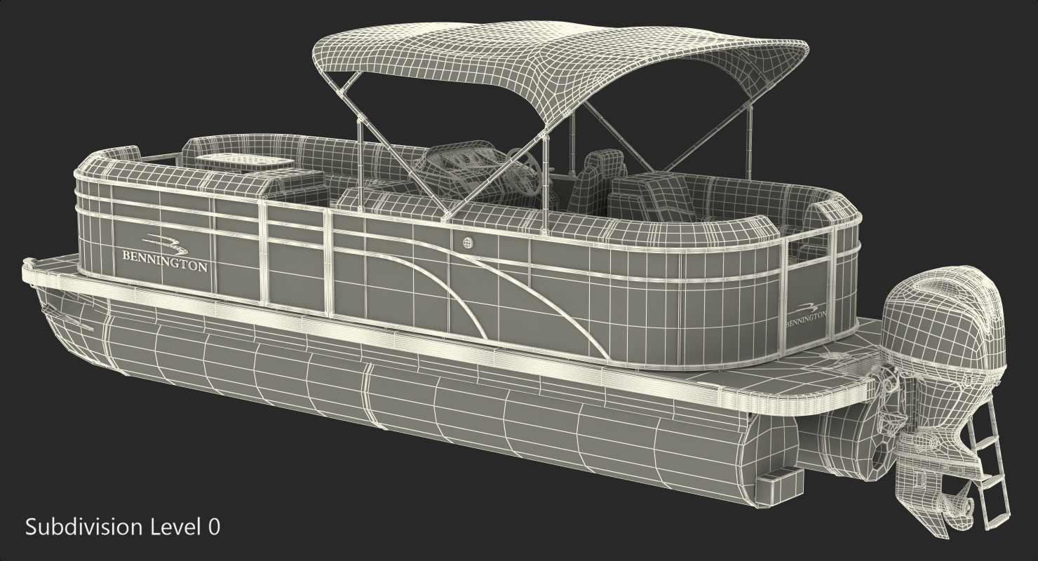 3D model Bennington SX25 Pontoon Boat Rigged