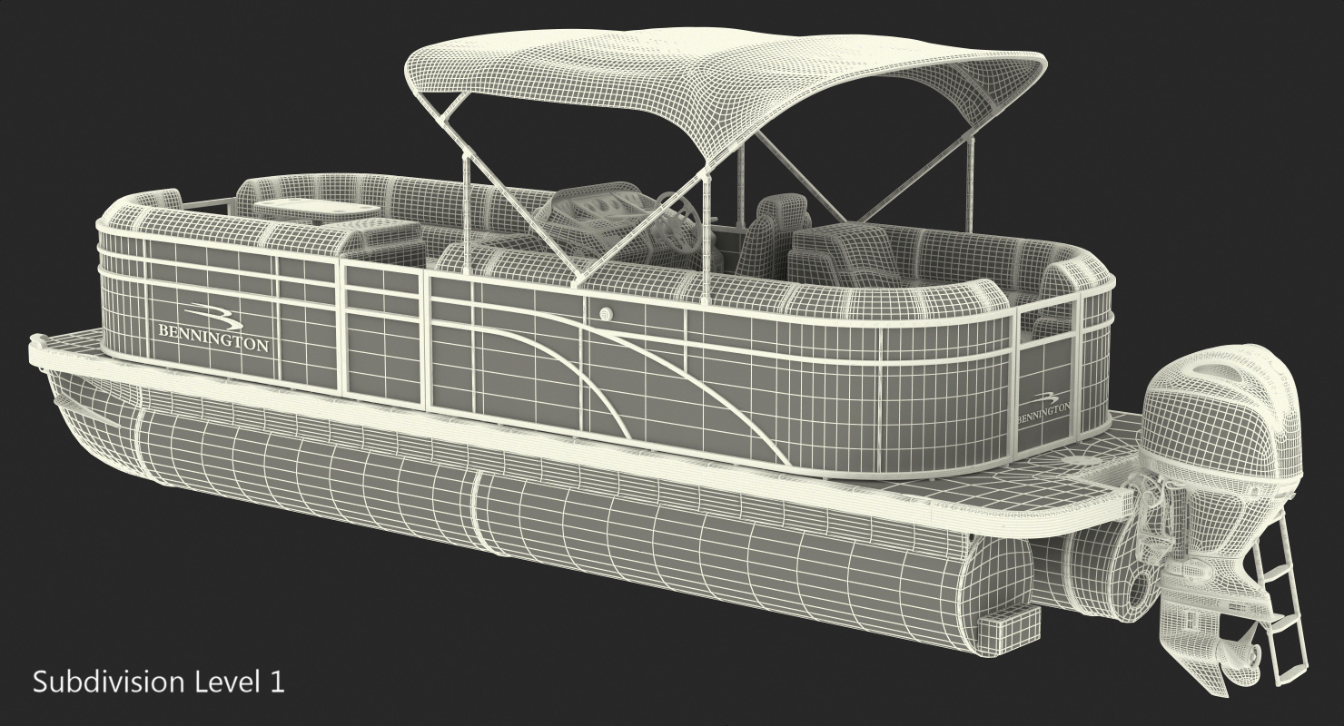 3D model Bennington SX25 Pontoon Boat Rigged