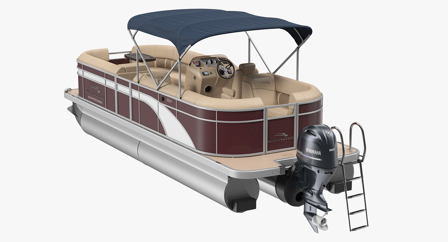 3D model Bennington SX25 Pontoon Boat Rigged
