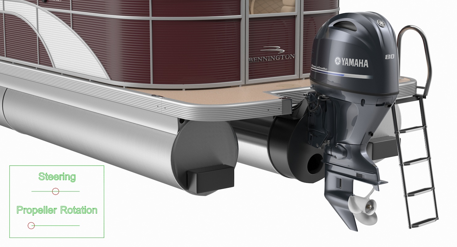 3D model Bennington SX25 Pontoon Boat Rigged