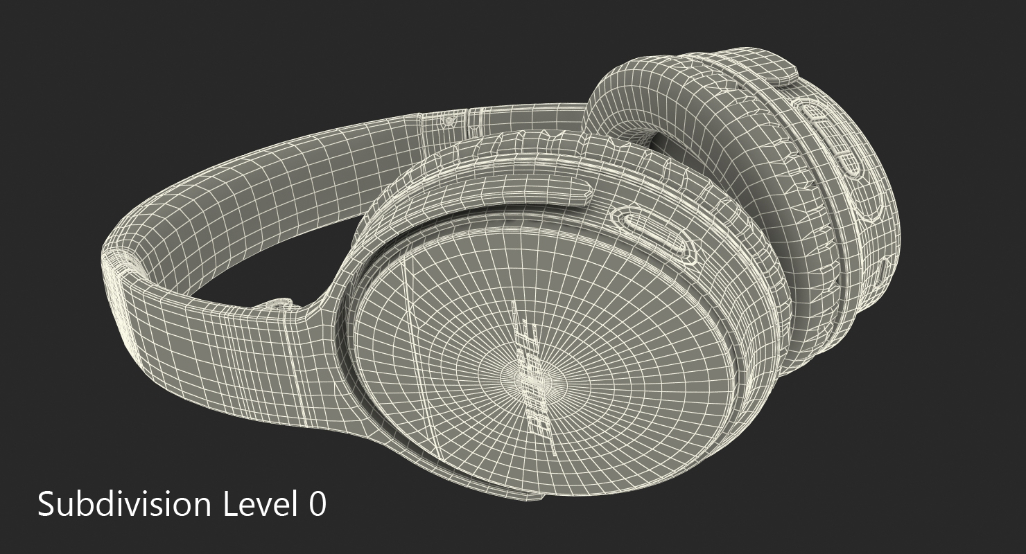 3D Bose Wireless Headphones Lying On model