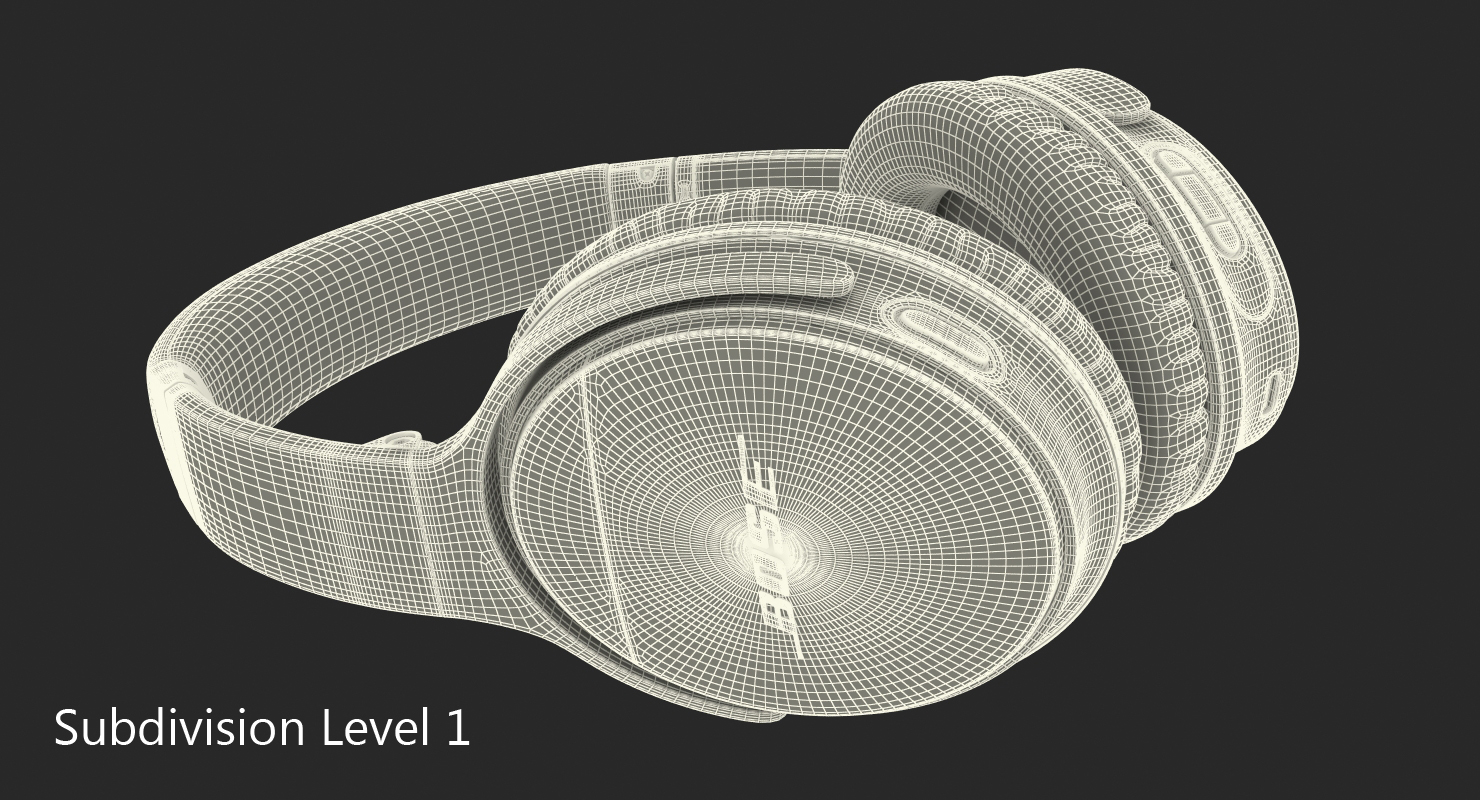 3D Bose Wireless Headphones Lying On model