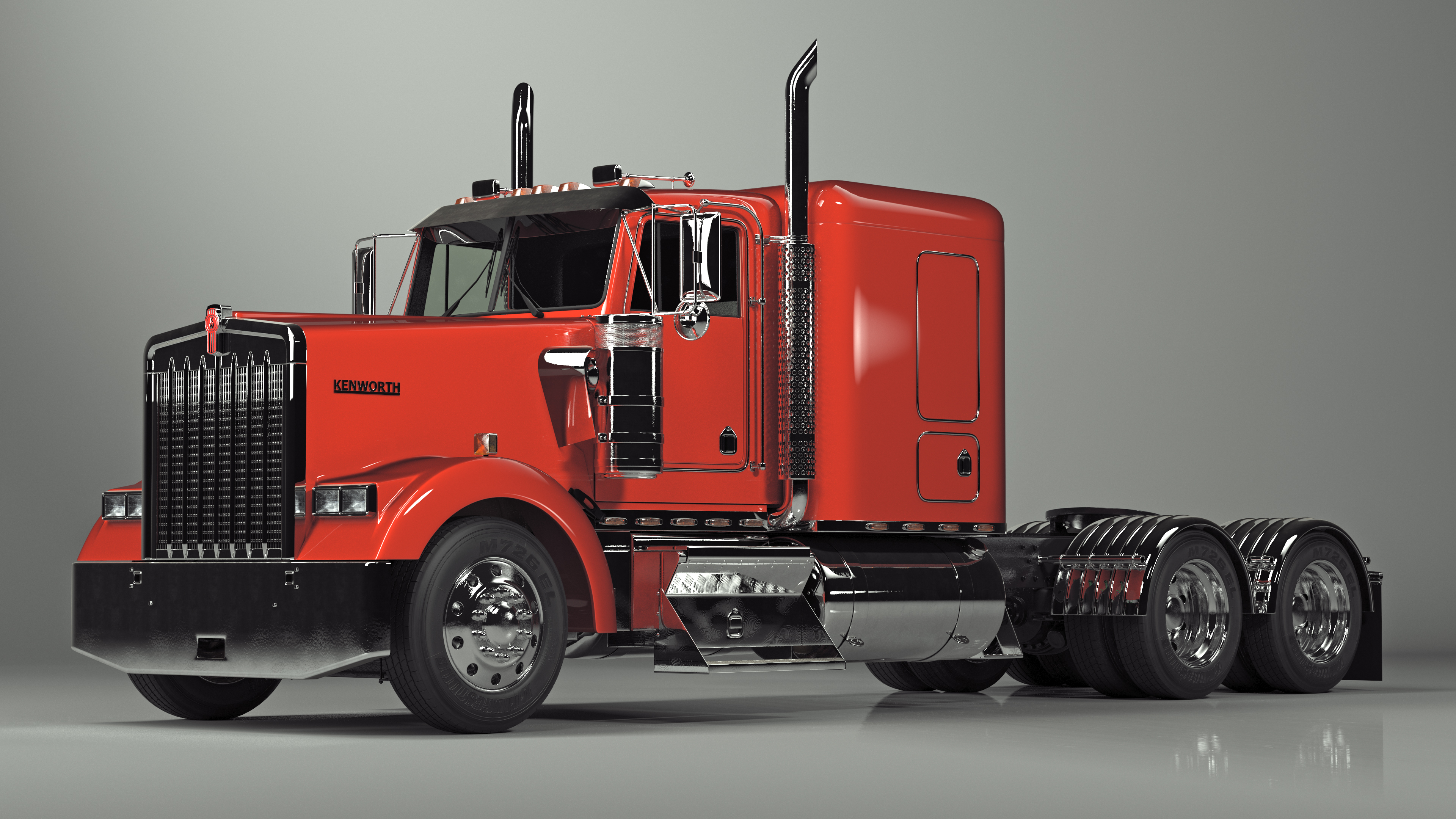 3D Kenworth W900 Tandem Truck