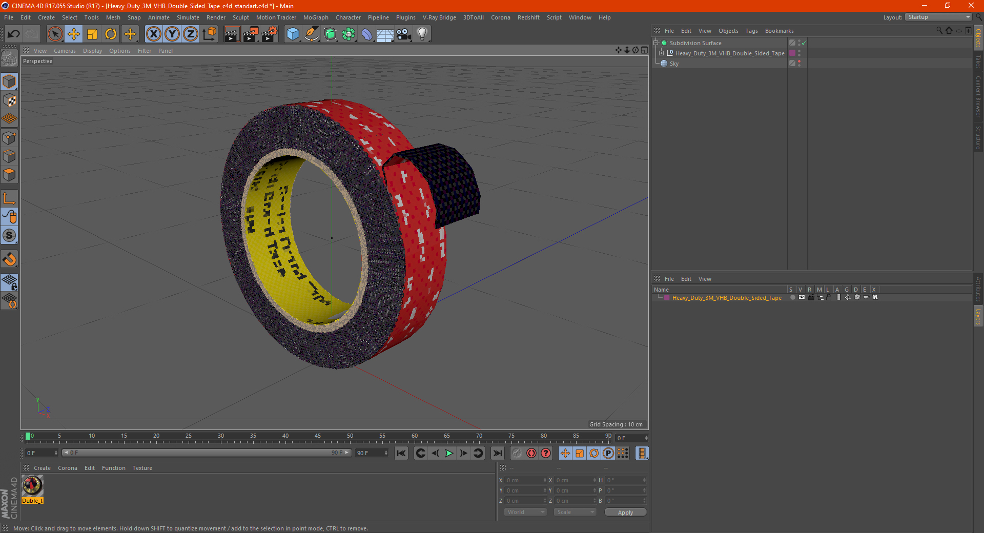 3D model Heavy Duty 3M VHB Double Sided Tape