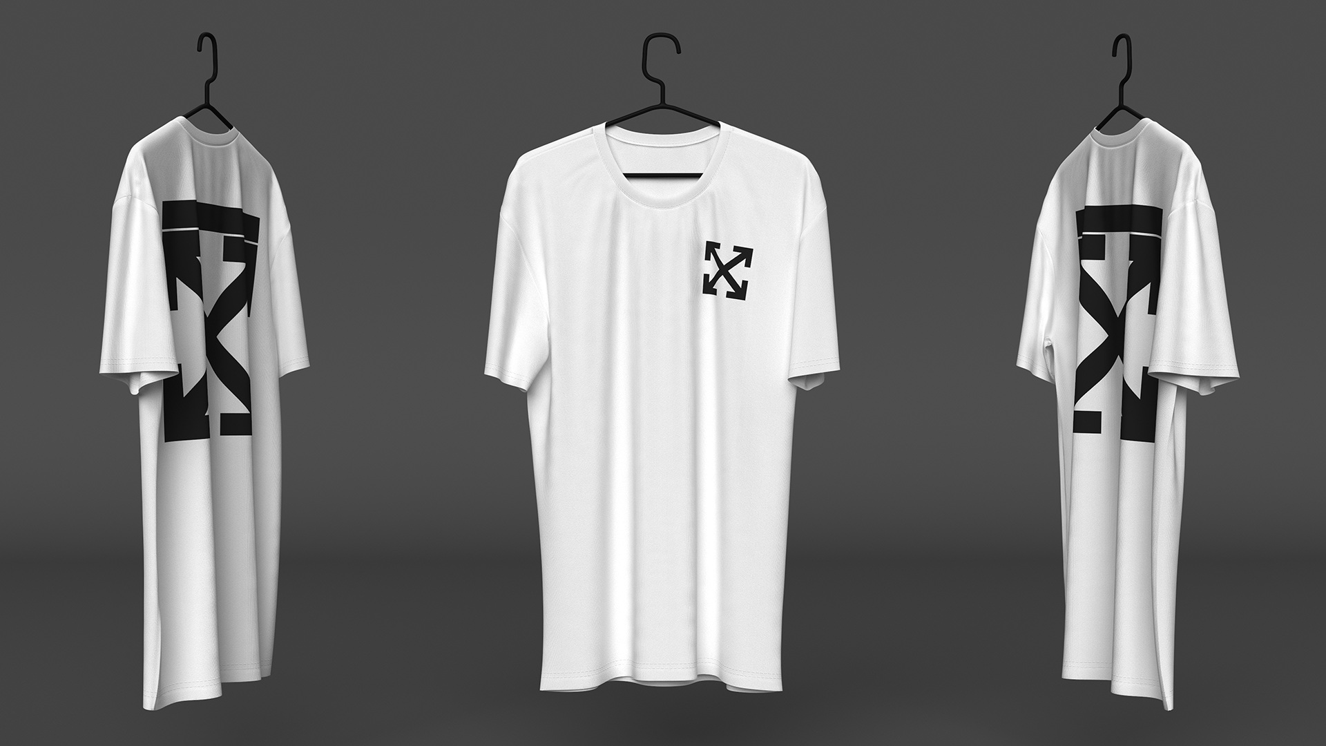 3D Brand Shirt Off White on Hanger